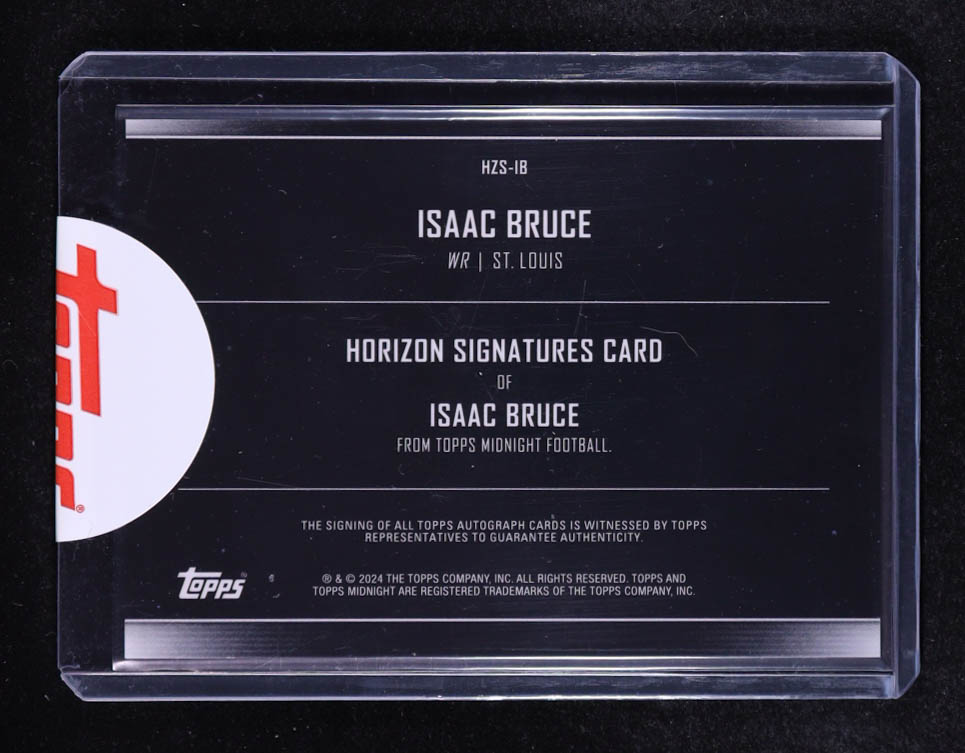 Isaac Bruce 2024 Topps Midnight Horizon Signatures Twilight #HZSIB #36/99 at PristineAuction.com Isaac Bruce 2024 Topps Midnight Horizon Signatures Twilight #HZSIB #36/99 at PristineAuction.com