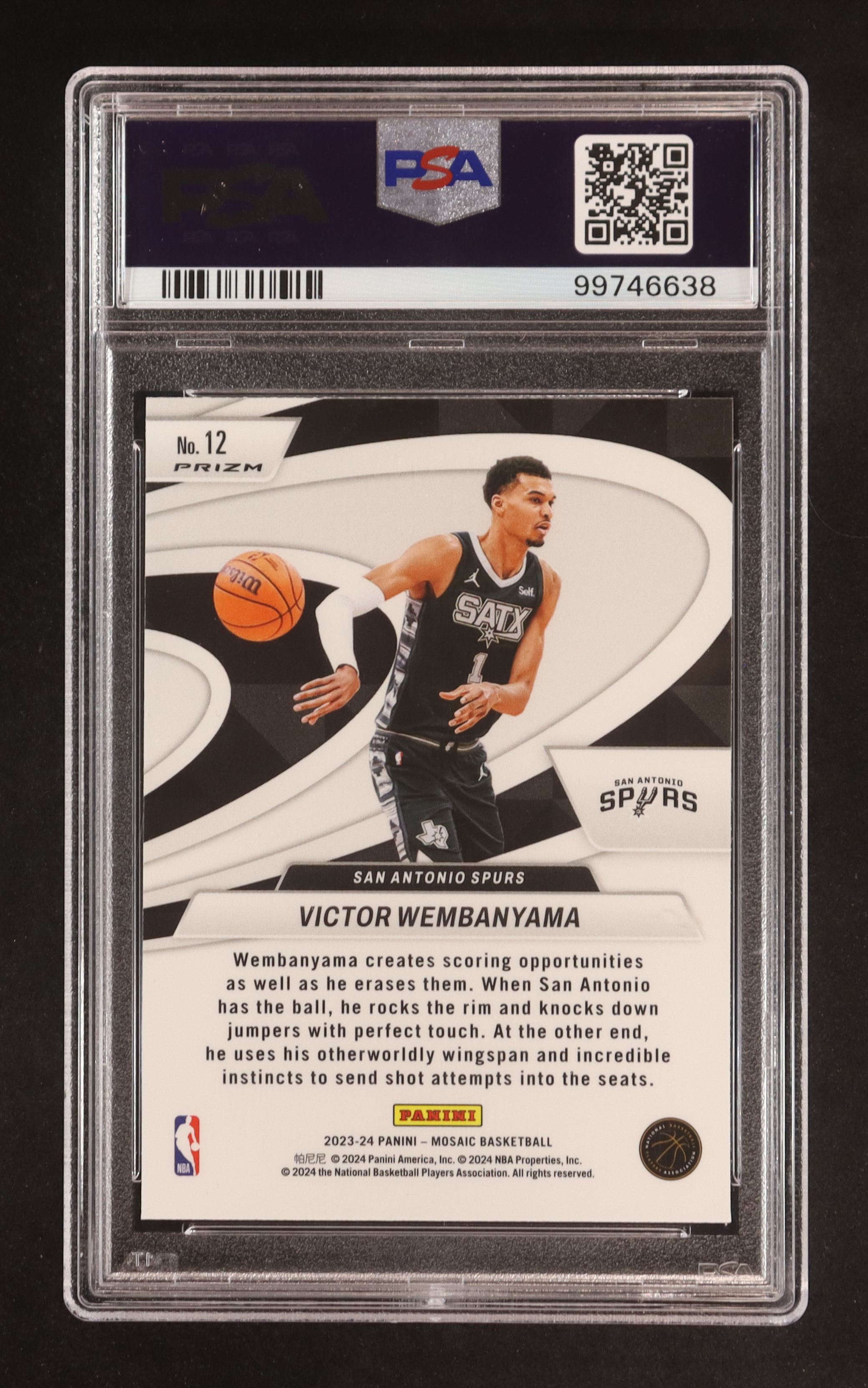 Victor Wembanyama 2023-24 Panini Mosaic Give and Go Mosaic Green #12 RC (PSA 10) at PristineAuction.com Victor Wembanyama 2023-24 Panini Mosaic Give and Go Mosaic Green #12 RC (PSA 10) at PristineAuction.com