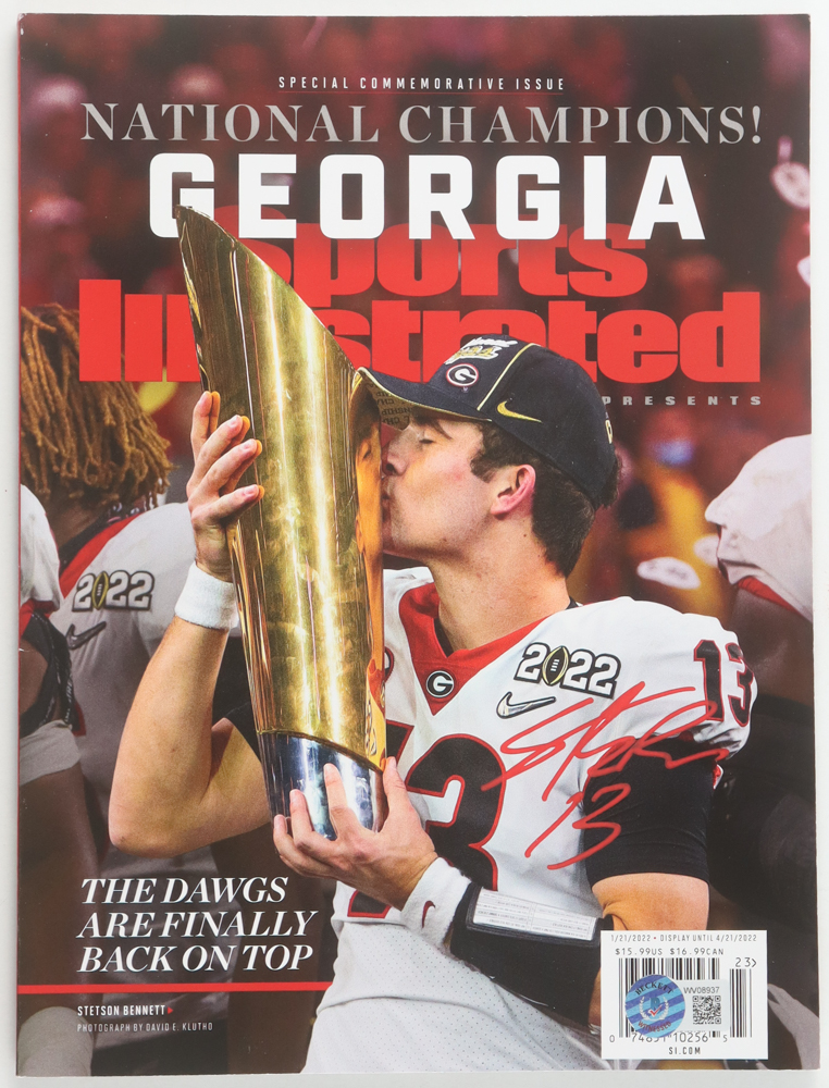 Stetson Bennett Signed Georgia Bulldogs 2022 NCAA Champions Special Issue Magazine (Beckett) at PristineAuction.com Stetson Bennett Signed Georgia Bulldogs 2022 NCAA Champions Special Issue Magazine (Beckett) at PristineAuction.com