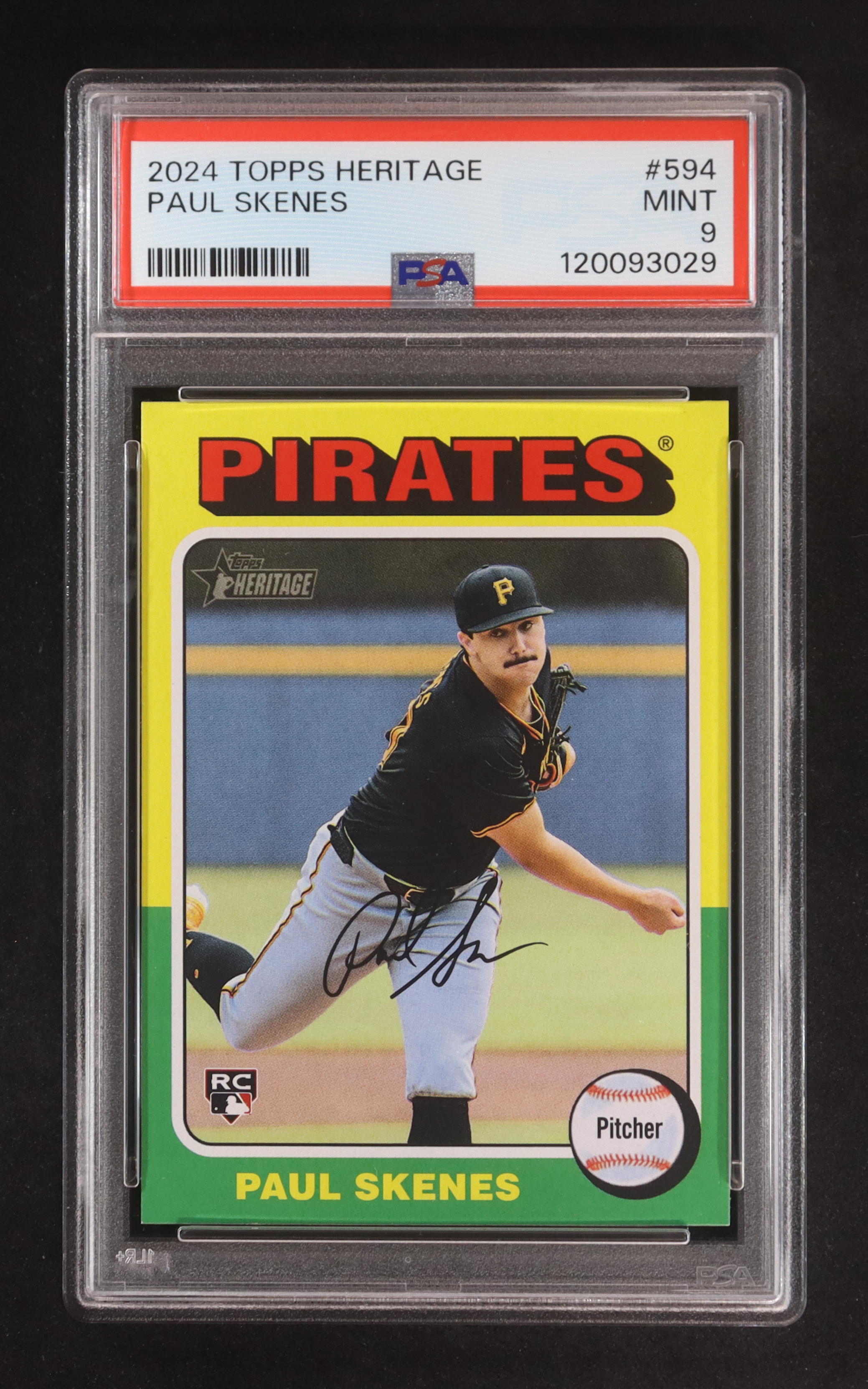 Paul Skenes 2024 Topps Heritage #594 RC (PSA 9) at PristineAuction.com Paul Skenes 2024 Topps Heritage #594 RC (PSA 9) at PristineAuction.com