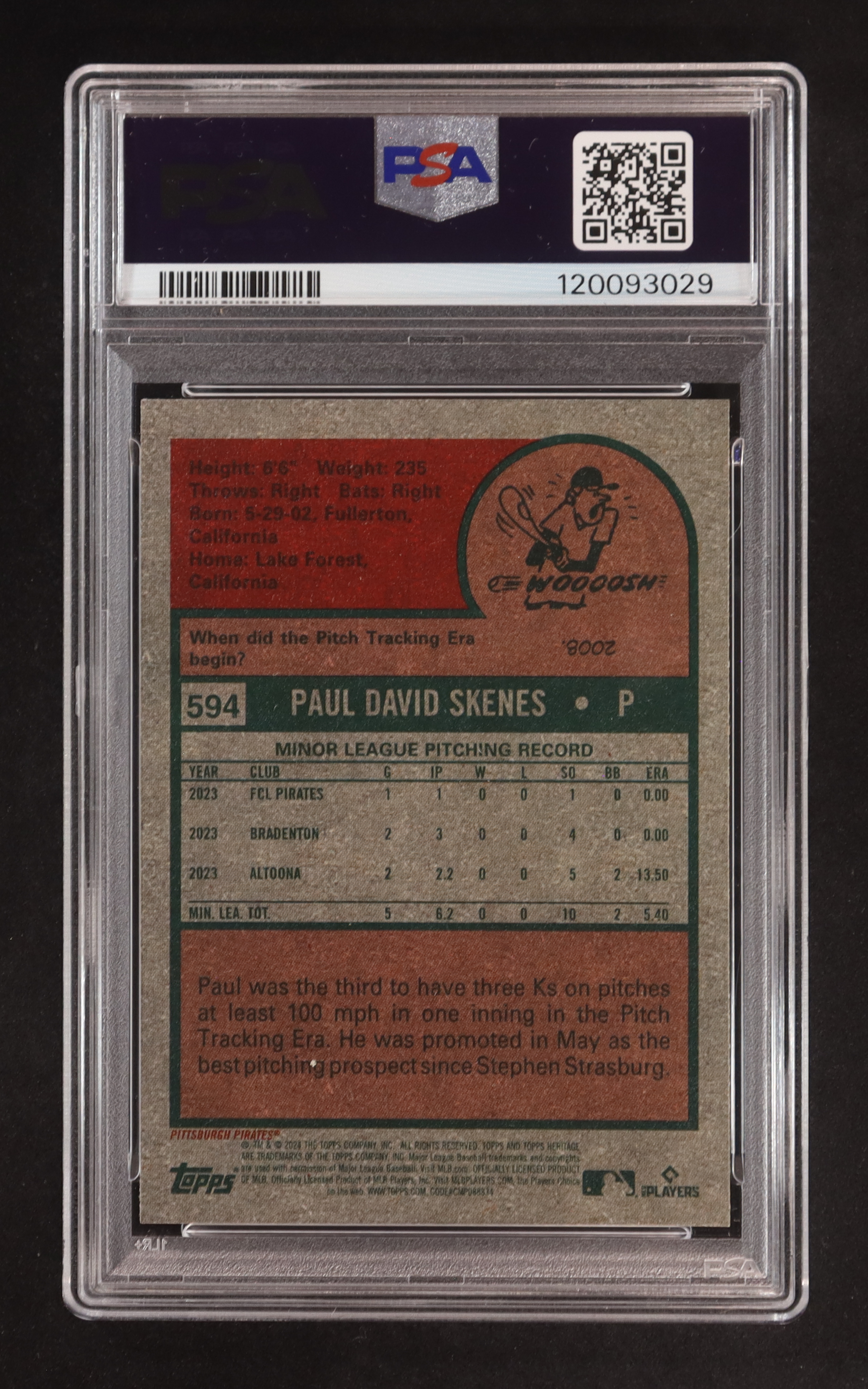 Paul Skenes 2024 Topps Heritage #594 RC (PSA 9) at PristineAuction.com Paul Skenes 2024 Topps Heritage #594 RC (PSA 9) at PristineAuction.com