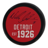 Nicklas Lidstrom Signed Red Wings Logo Hockey Puck (JSA) at PristineAuction.com