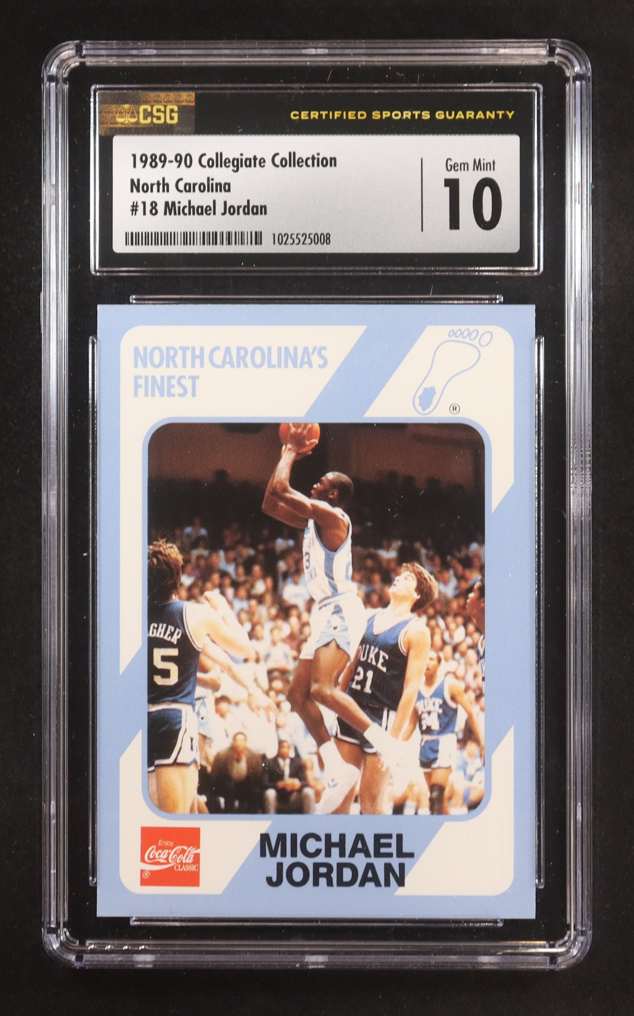 Michael Jordan 1989-90 North Carolina Collegiate Collection #18 (CSG 10) at PristineAuction.com Michael Jordan 1989-90 North Carolina Collegiate Collection #18 (CSG 10) at PristineAuction.com
