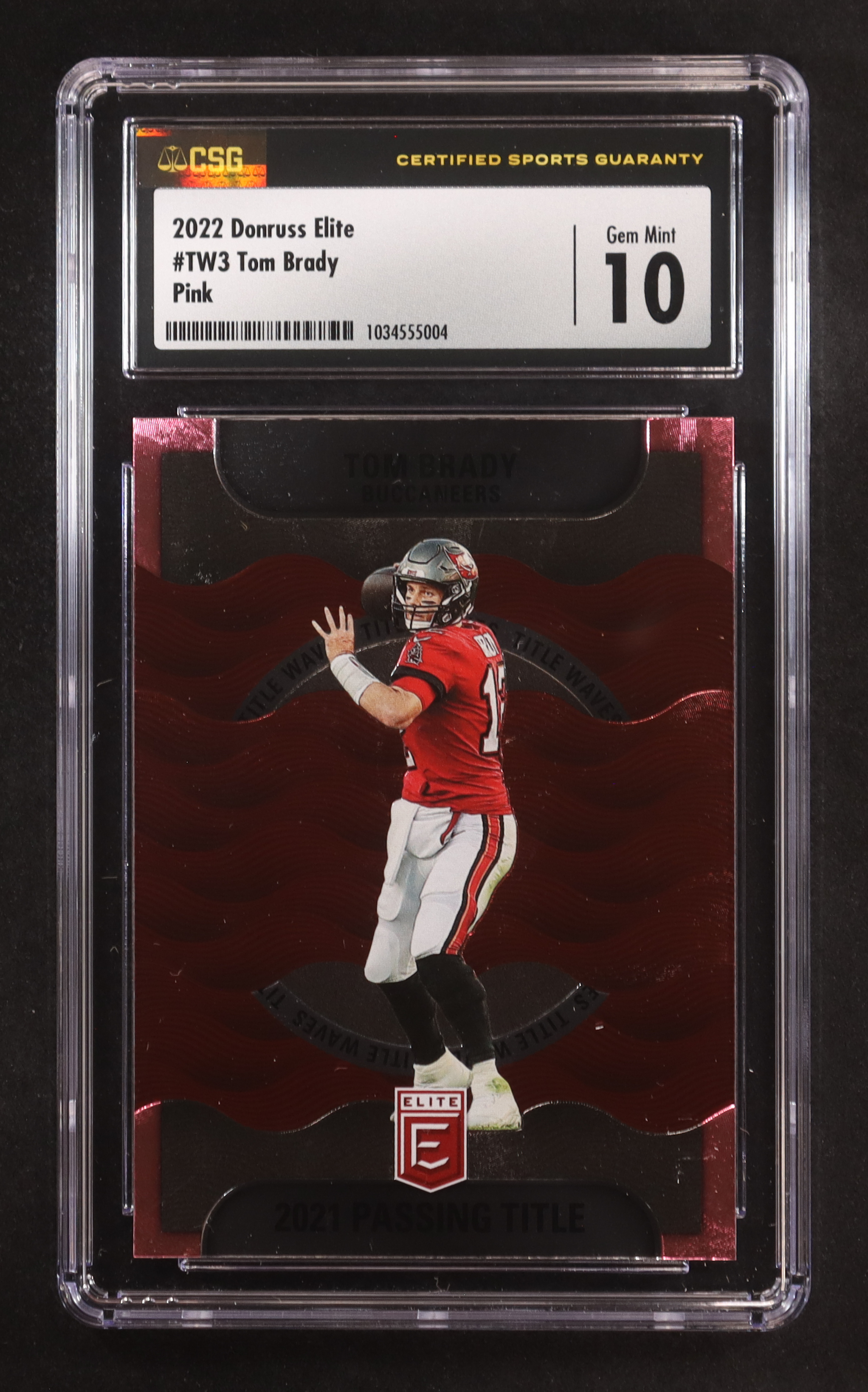 Tom Brady 2022 Elite Title Waves Pink #3 (CSG 10) at PristineAuction.com Tom Brady 2022 Elite Title Waves Pink #3 (CSG 10) at PristineAuction.com