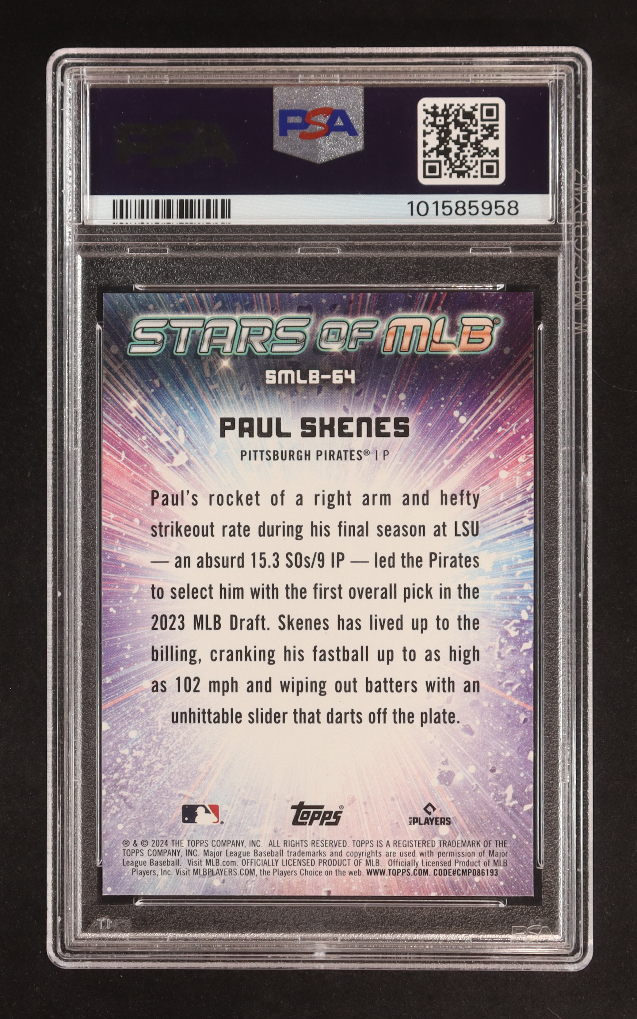 Paul Skenes 2024 Topps Stars of MLB #SMLB64 RC (PSA 10) at PristineAuction.com Paul Skenes 2024 Topps Stars of MLB #SMLB64 RC (PSA 10) at PristineAuction.com