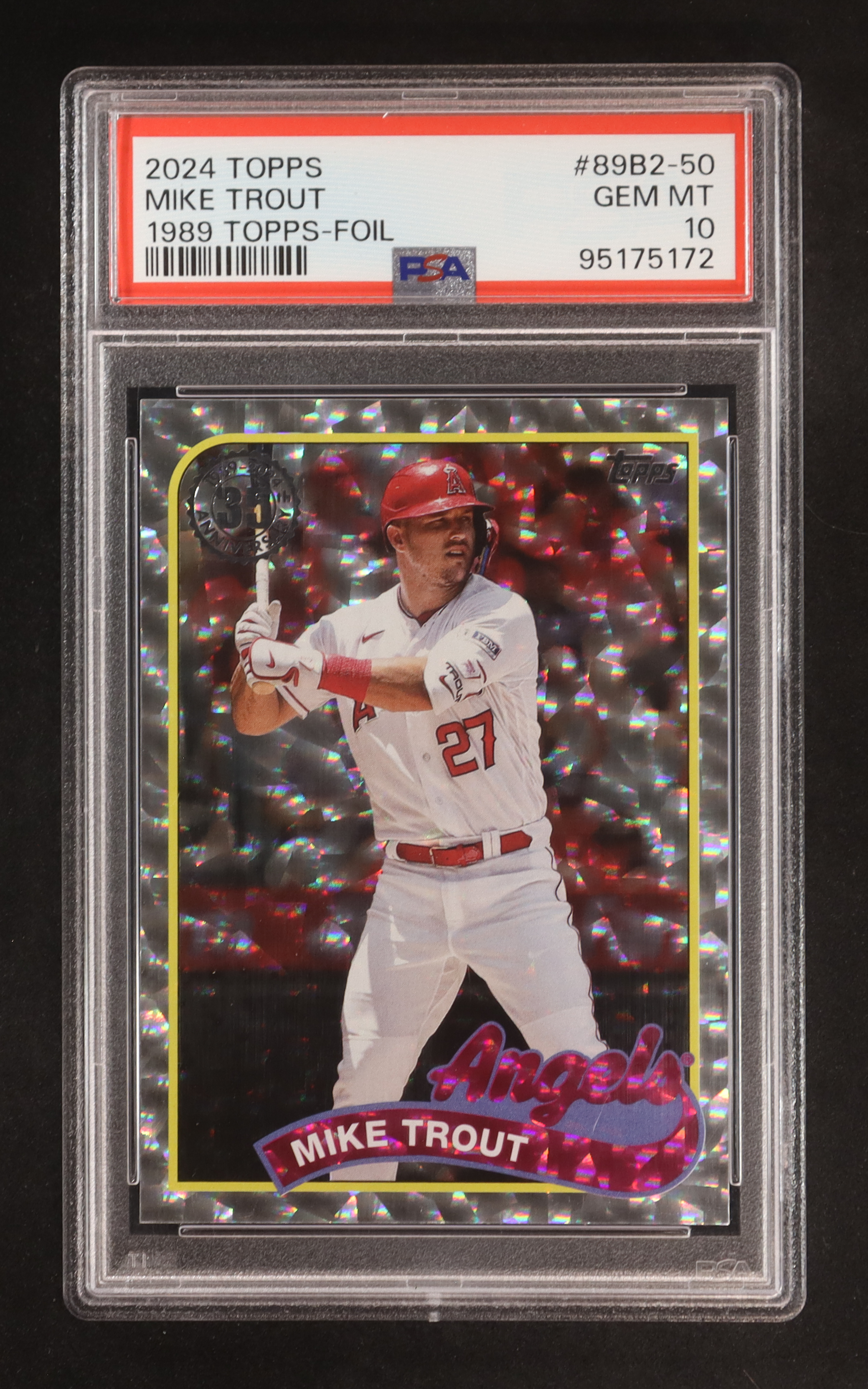 Mike Trout 2024 Topps '89 Topps Series 2 Foil #89B250 (PSA 10) at PristineAuction.com Mike Trout 2024 Topps '89 Topps Series 2 Foil #89B250 (PSA 10) at PristineAuction.com