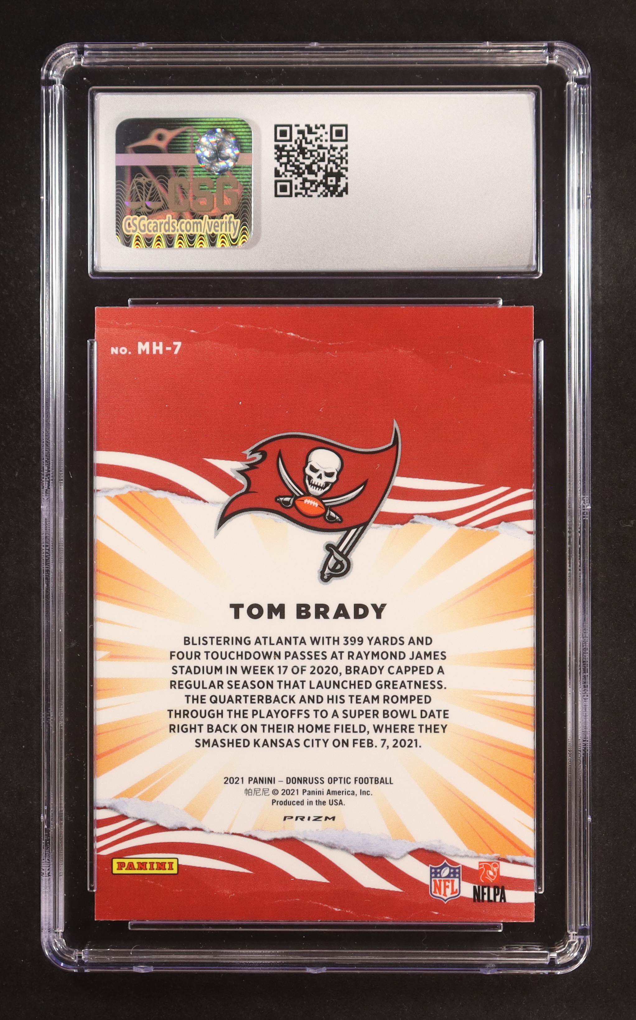 Tom Brady 2021 Donruss Optic My House #7 (CSG 10) at PristineAuction.com Tom Brady 2021 Donruss Optic My House #7 (CSG 10) at PristineAuction.com
