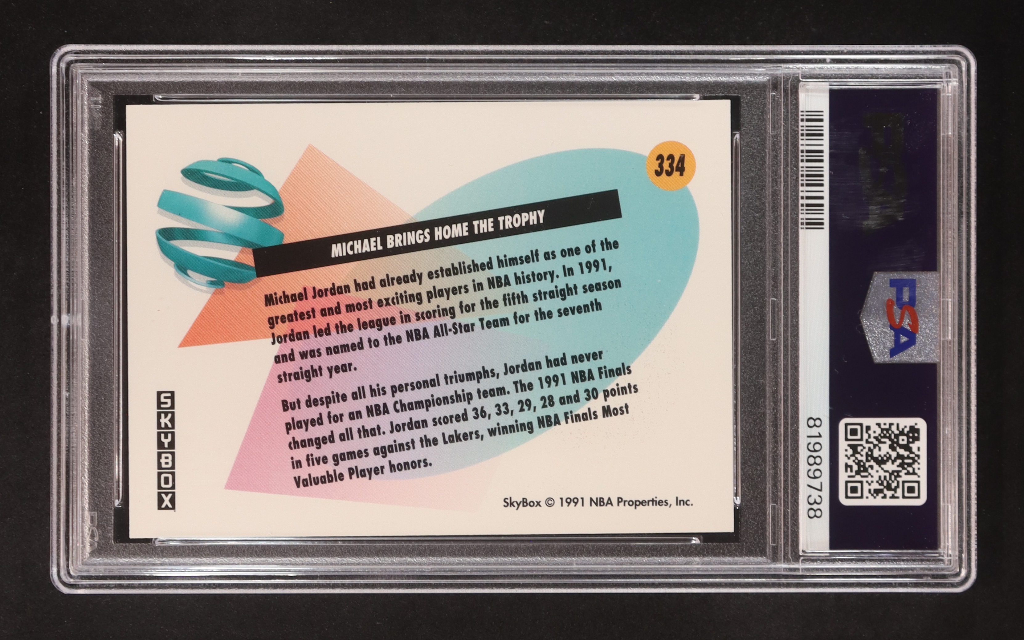 Michael Jordan 1991-92 SkyBox #334 FIN (PSA 9) at PristineAuction.com Michael Jordan 1991-92 SkyBox #334 FIN (PSA 9) at PristineAuction.com