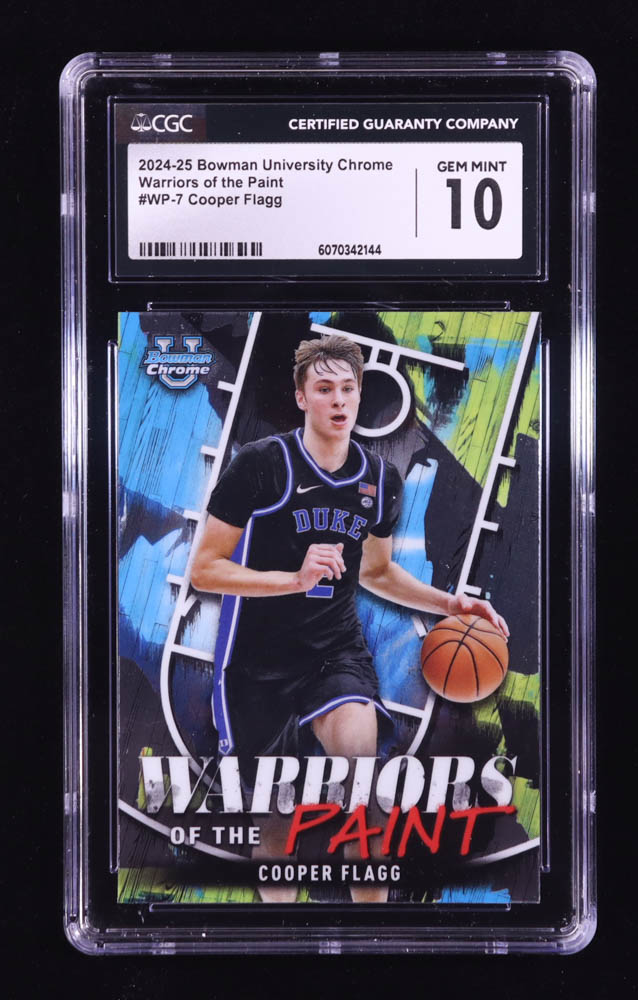 Cooper Flagg 2024-25 Bowman Chrome University Warriors of the Paint #WP7 RC (CGC 10) at PristineAuction.com Cooper Flagg 2024-25 Bowman Chrome University Warriors of the Paint #WP7 RC (CGC 10) at PristineAuction.com