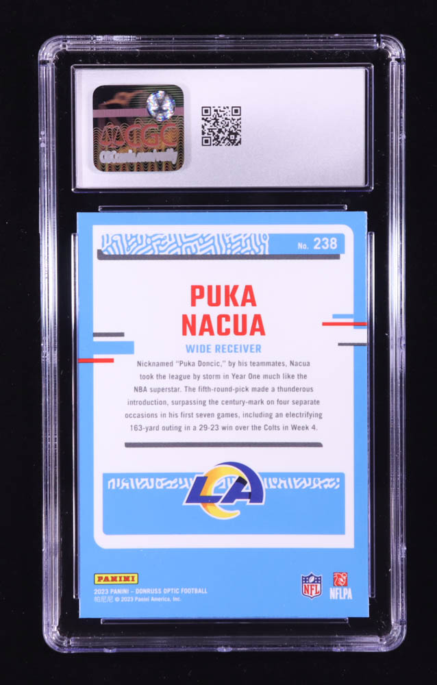 Puka Nacua 2023 Donruss Optic #238 RR RC (CGC 10) at PristineAuction.com Puka Nacua 2023 Donruss Optic #238 RR RC (CGC 10) at PristineAuction.com
