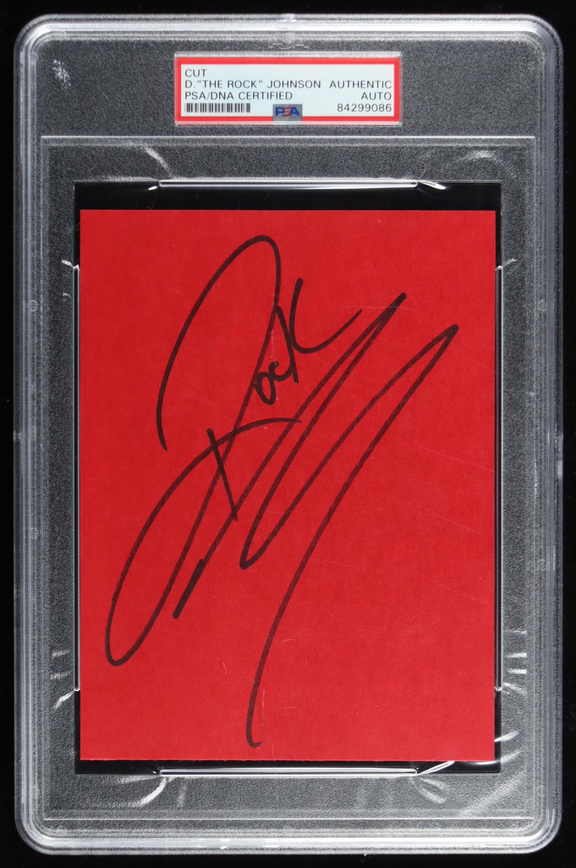 Dwayne "the Rock" Johnson Signed 5x6.5 Cut (PSA) at PristineAuction.com Dwayne "the Rock" Johnson Signed 5x6.5 Cut (PSA) at PristineAuction.com