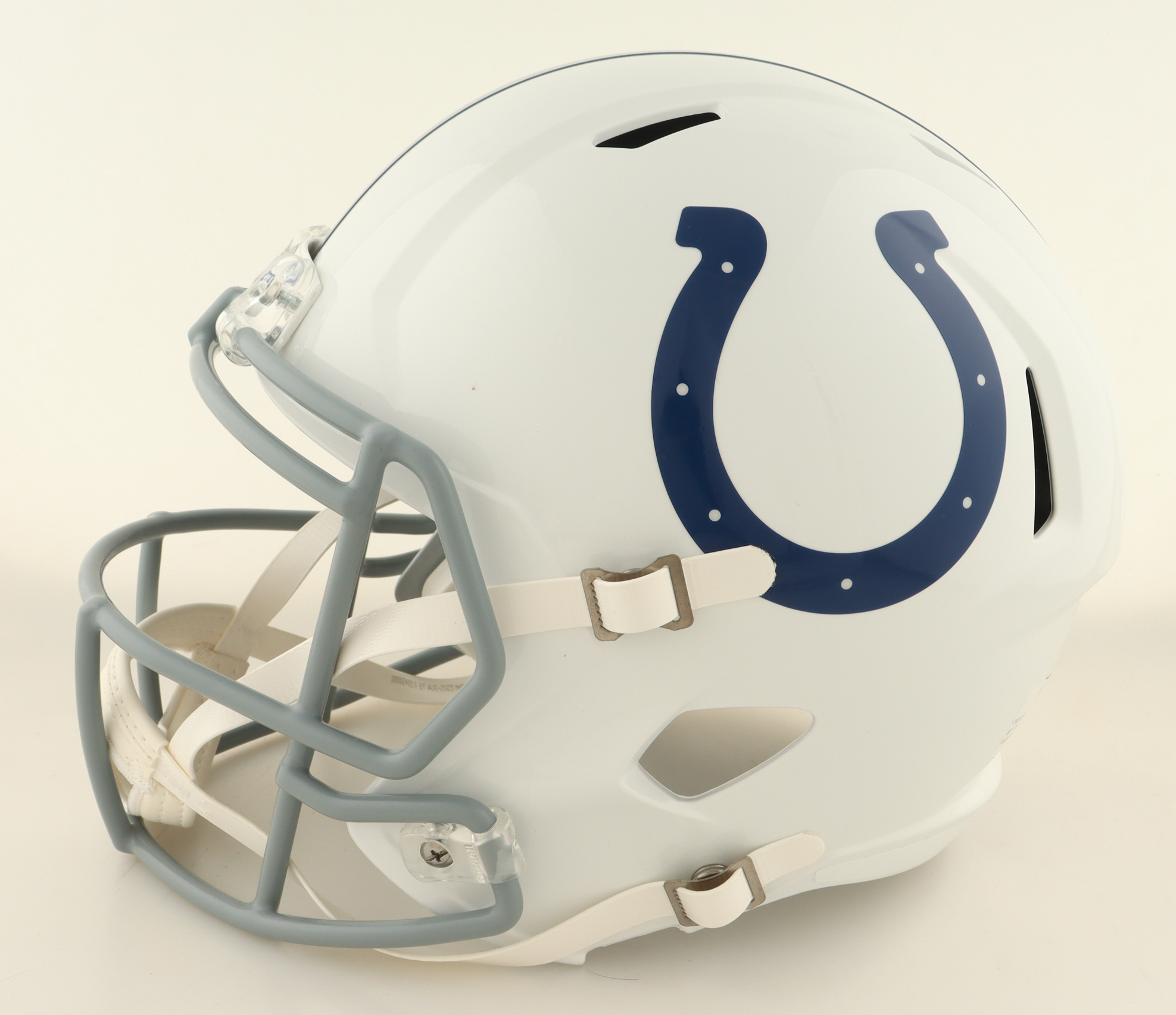 Riley Leonard Signed Colts Full-Size Speed Helmet Inscribed "For The Shoe" (JSA) at PristineAuction.com Riley Leonard Signed Colts Full-Size Speed Helmet Inscribed "For The Shoe" (JSA) at PristineAuction.com