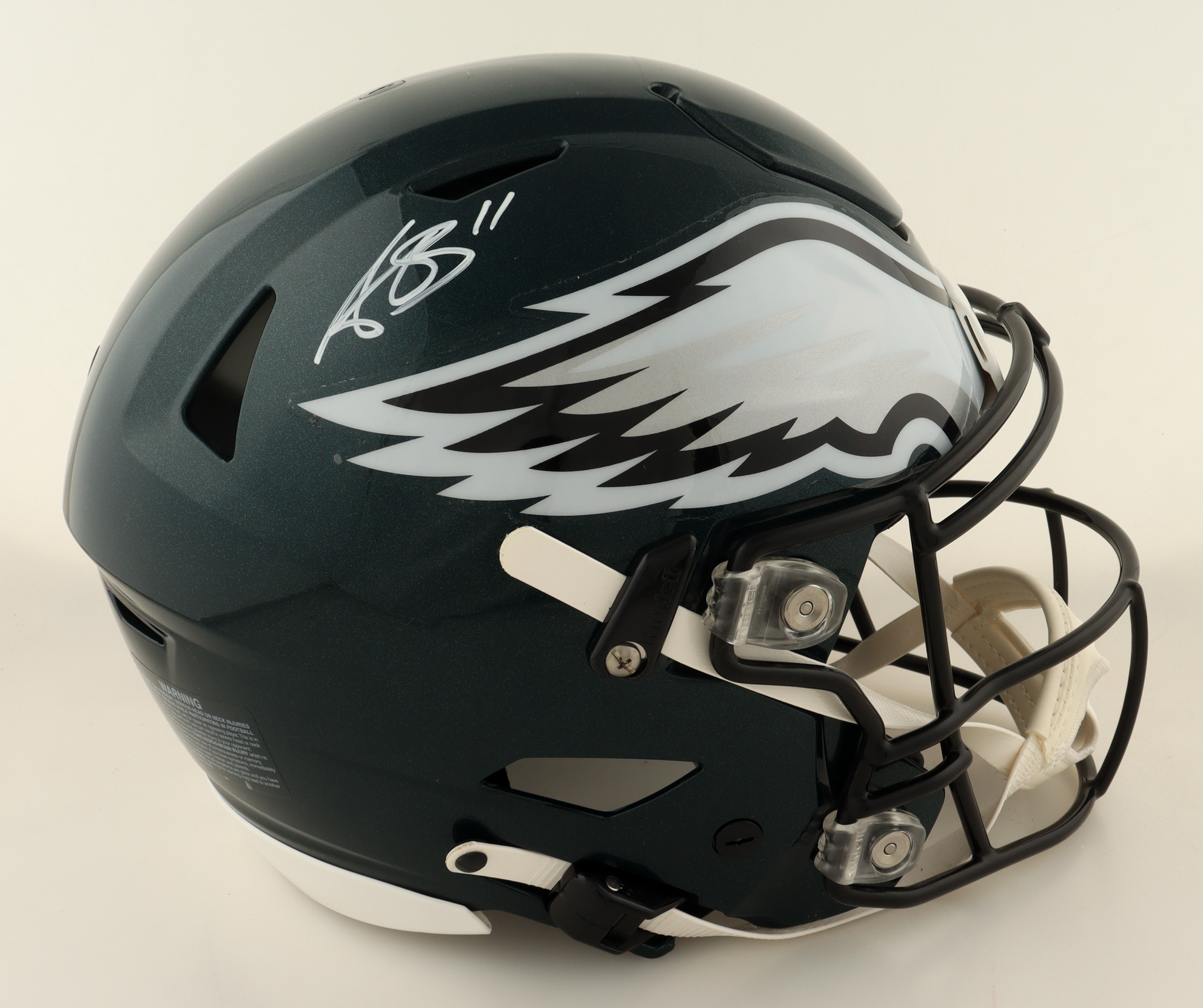 AJ Brown Signed Eagles Full-Size Authentic On-Field Speedflex Helmet (Beckett) at PristineAuction.com AJ Brown Signed Eagles Full-Size Authentic On-Field Speedflex Helmet (Beckett) at PristineAuction.com