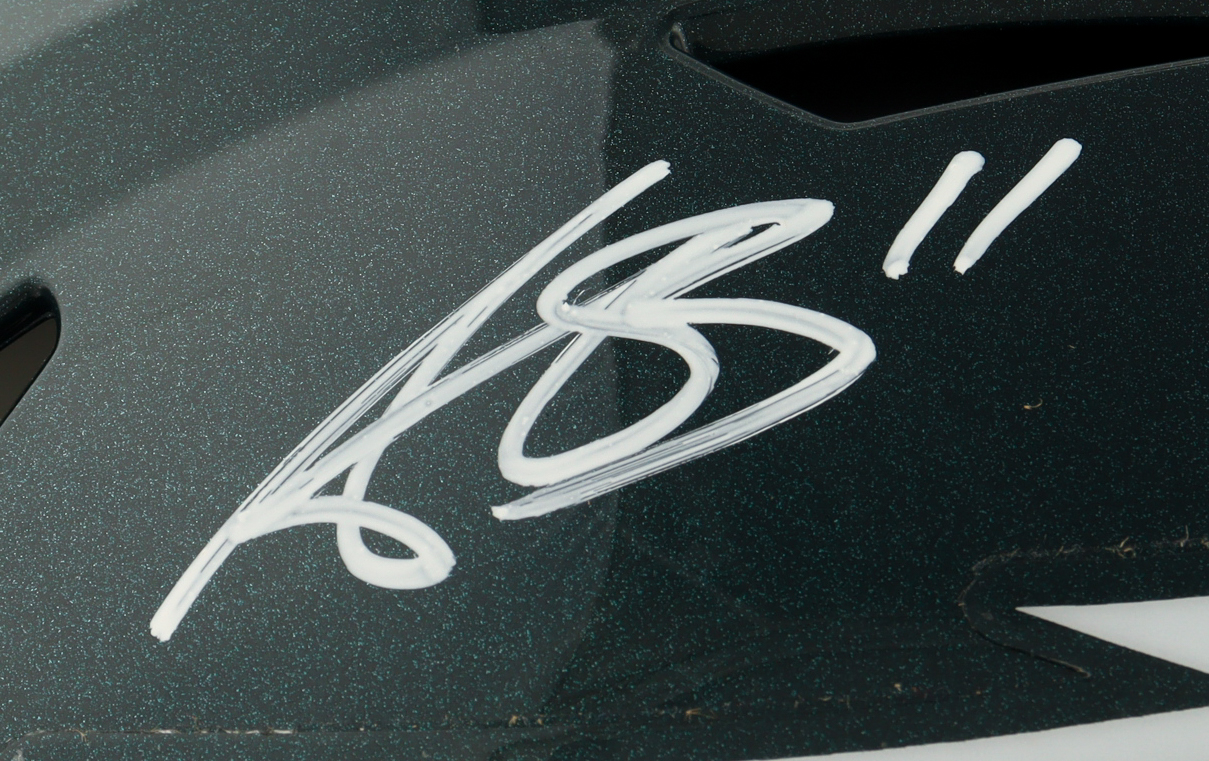 AJ Brown Signed Eagles Full-Size Authentic On-Field Speedflex Helmet (Beckett) at PristineAuction.com AJ Brown Signed Eagles Full-Size Authentic On-Field Speedflex Helmet (Beckett) at PristineAuction.com