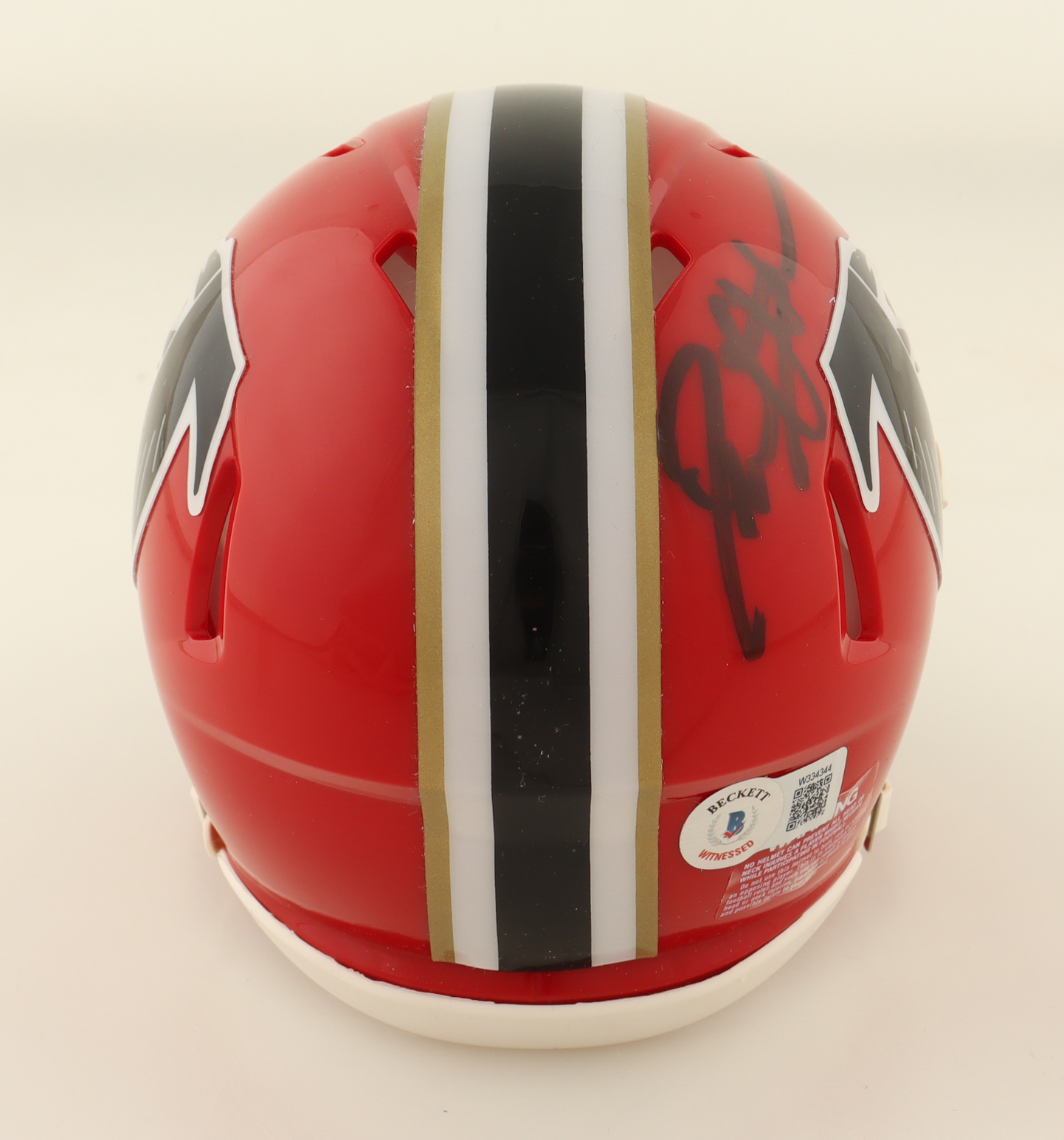 Deion Sanders Signed Falcons Throwback Alternate Speed Mini Helmet (Beckett) at PristineAuction.com Deion Sanders Signed Falcons Throwback Alternate Speed Mini Helmet (Beckett) at PristineAuction.com