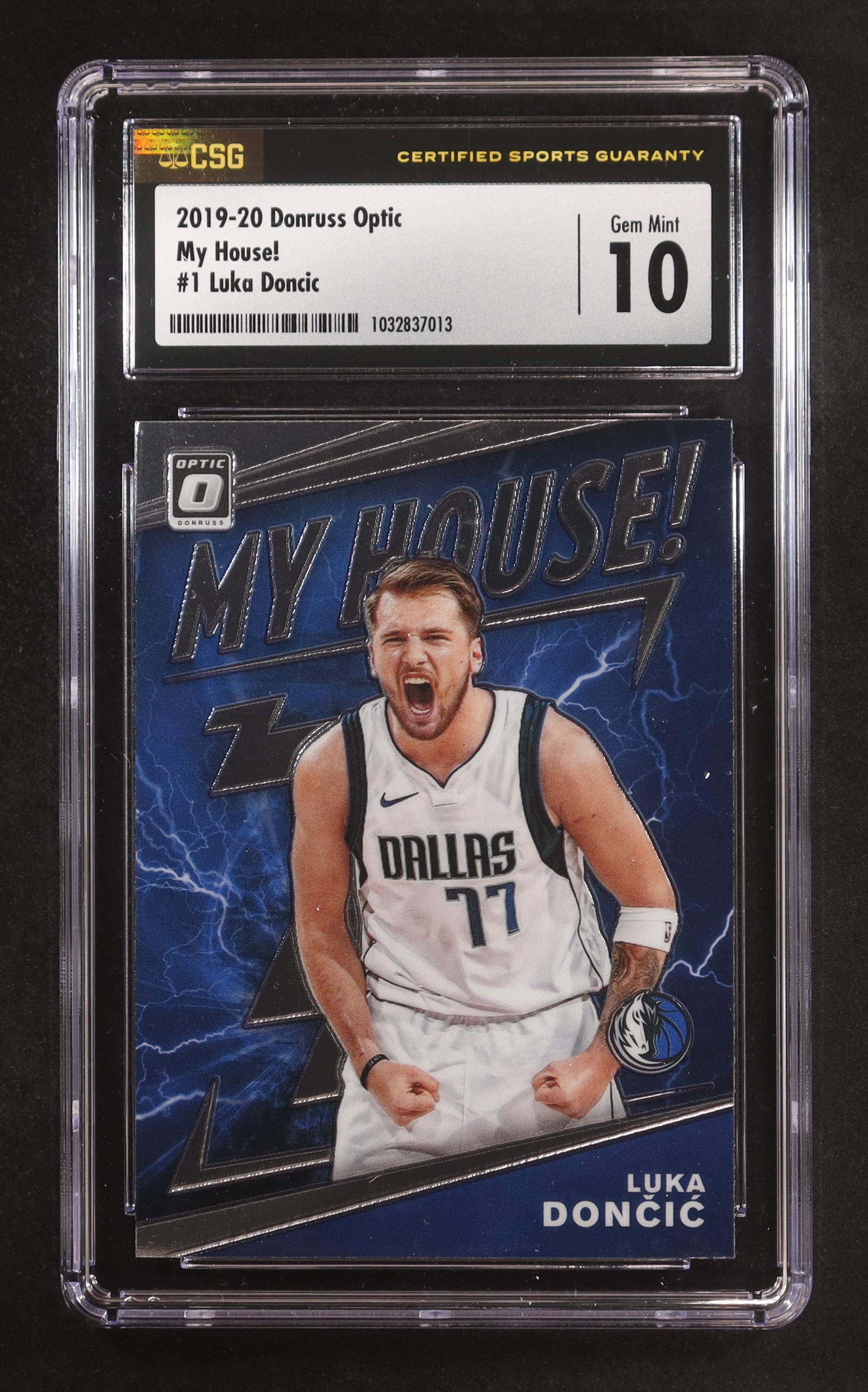 Luka Doncic 2019-20 Donruss Optic My House #1 (CSG 10) at PristineAuction.com Luka Doncic 2019-20 Donruss Optic My House #1 (CSG 10) at PristineAuction.com