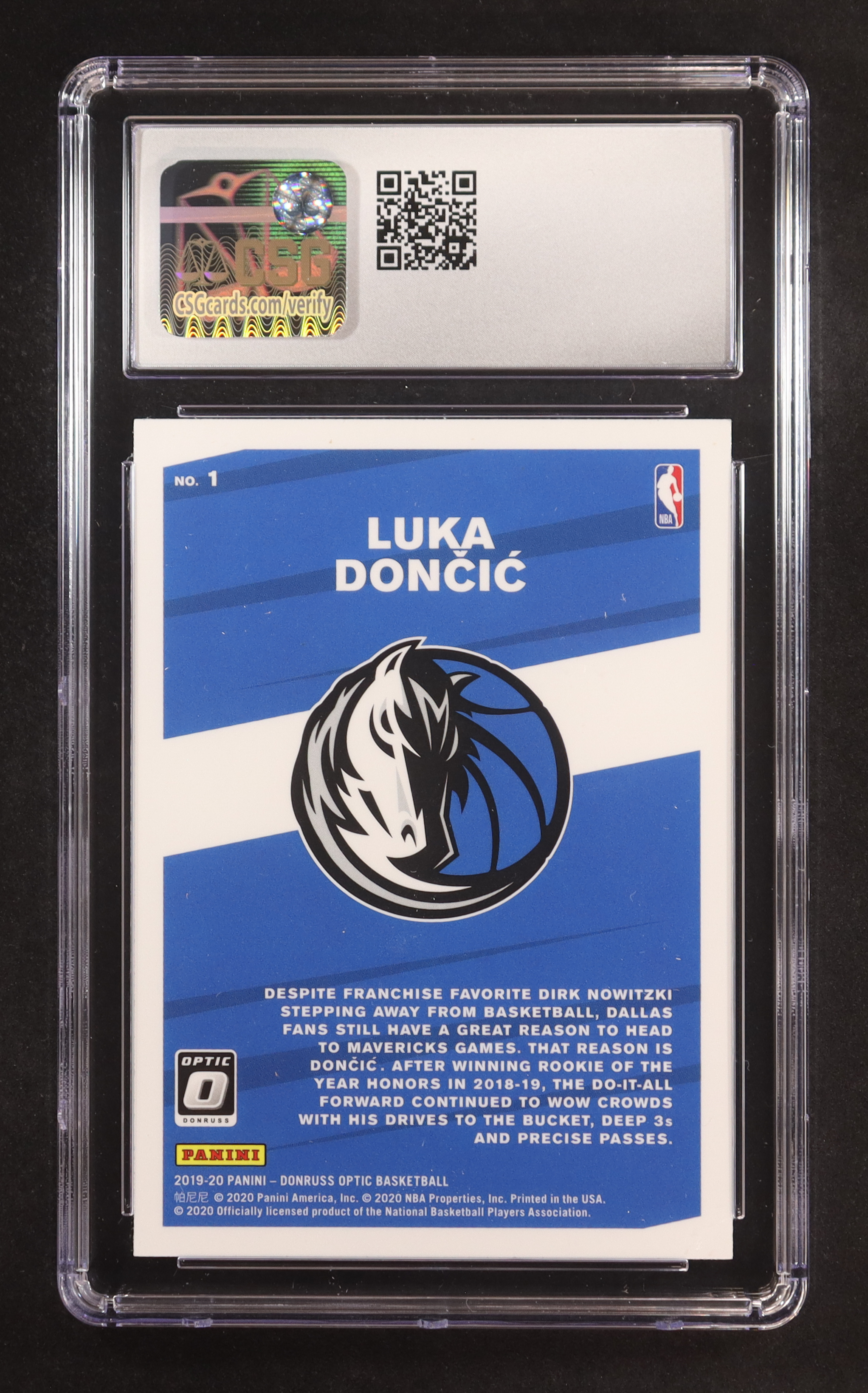 Luka Doncic 2019-20 Donruss Optic My House #1 (CSG 10) at PristineAuction.com Luka Doncic 2019-20 Donruss Optic My House #1 (CSG 10) at PristineAuction.com