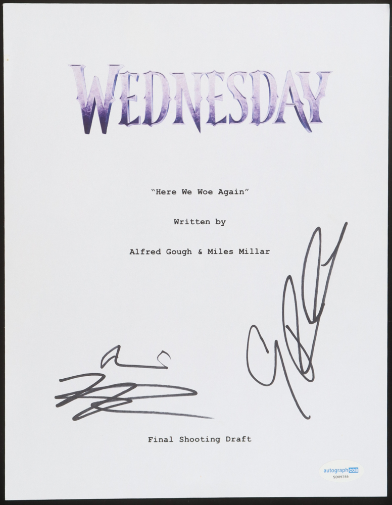 Fred Armisen, Noah B. Taylor & Georgie Farmer Signed "Wednesday" 8.5x11 Script Cover (ACOA) at PristineAuction.com Fred Armisen, Noah B. Taylor & Georgie Farmer Signed "Wednesday" 8.5x11 Script Cover (ACOA) at PristineAuction.com