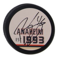 Beckett Sennecke Signed Ducks Logo Hockey Puck (JSA) at PristineAuction.com