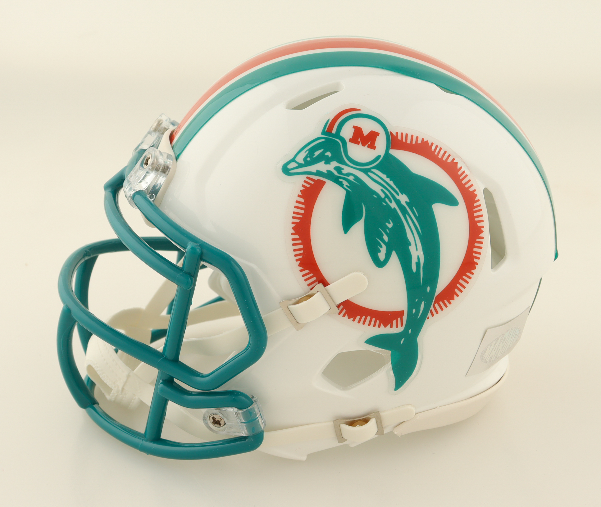 Dan Marino Signed Dolphins Throwback Alternate Speed Mini Helmet (Marino) at PristineAuction.com Dan Marino Signed Dolphins Throwback Alternate Speed Mini Helmet (Marino) at PristineAuction.com