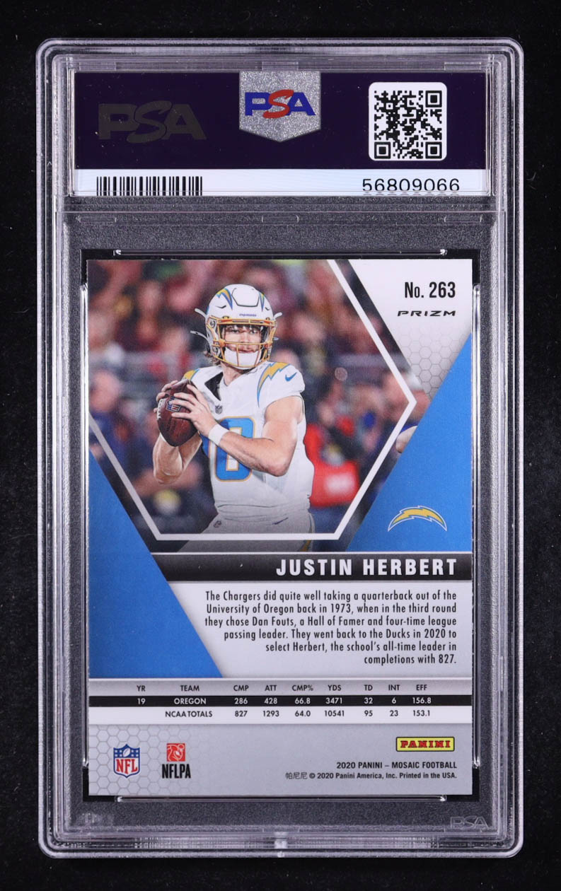 Justin Herbert 2020 Panini Mosaic Mosaic #263 DEB RC (PSA 10) at PristineAuction.com Justin Herbert 2020 Panini Mosaic Mosaic #263 DEB RC (PSA 10) at PristineAuction.com