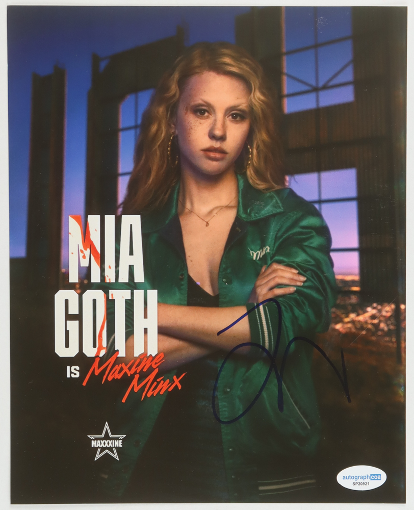 Mia Goth Signed "MaXXXine" 8x10 Photo (ACOA) at PristineAuction.com Mia Goth Signed "MaXXXine" 8x10 Photo (ACOA) at PristineAuction.com