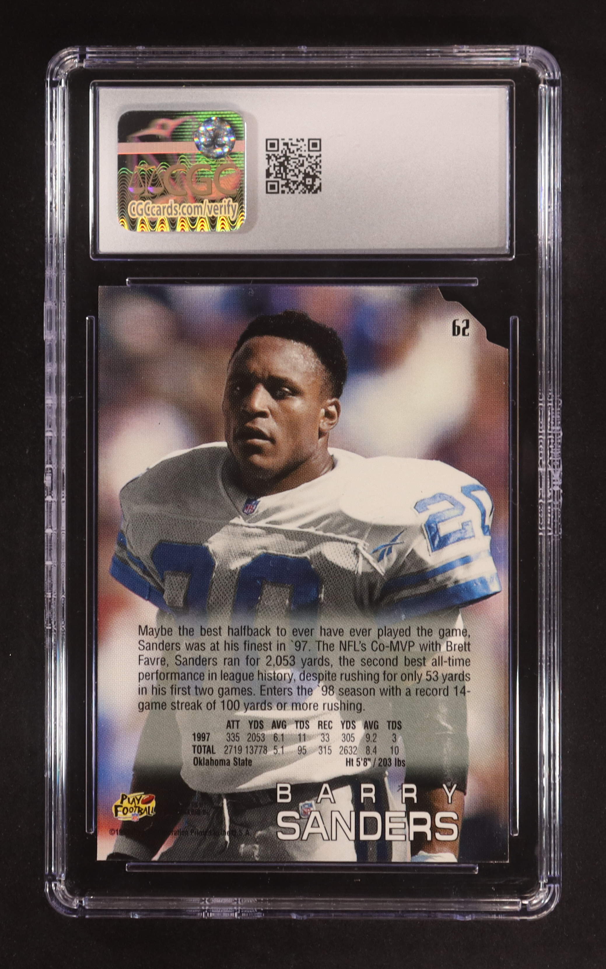 Barry Sanders 1998 Absolute Retail #62 (CGC 10) at PristineAuction.com Barry Sanders 1998 Absolute Retail #62 (CGC 10) at PristineAuction.com