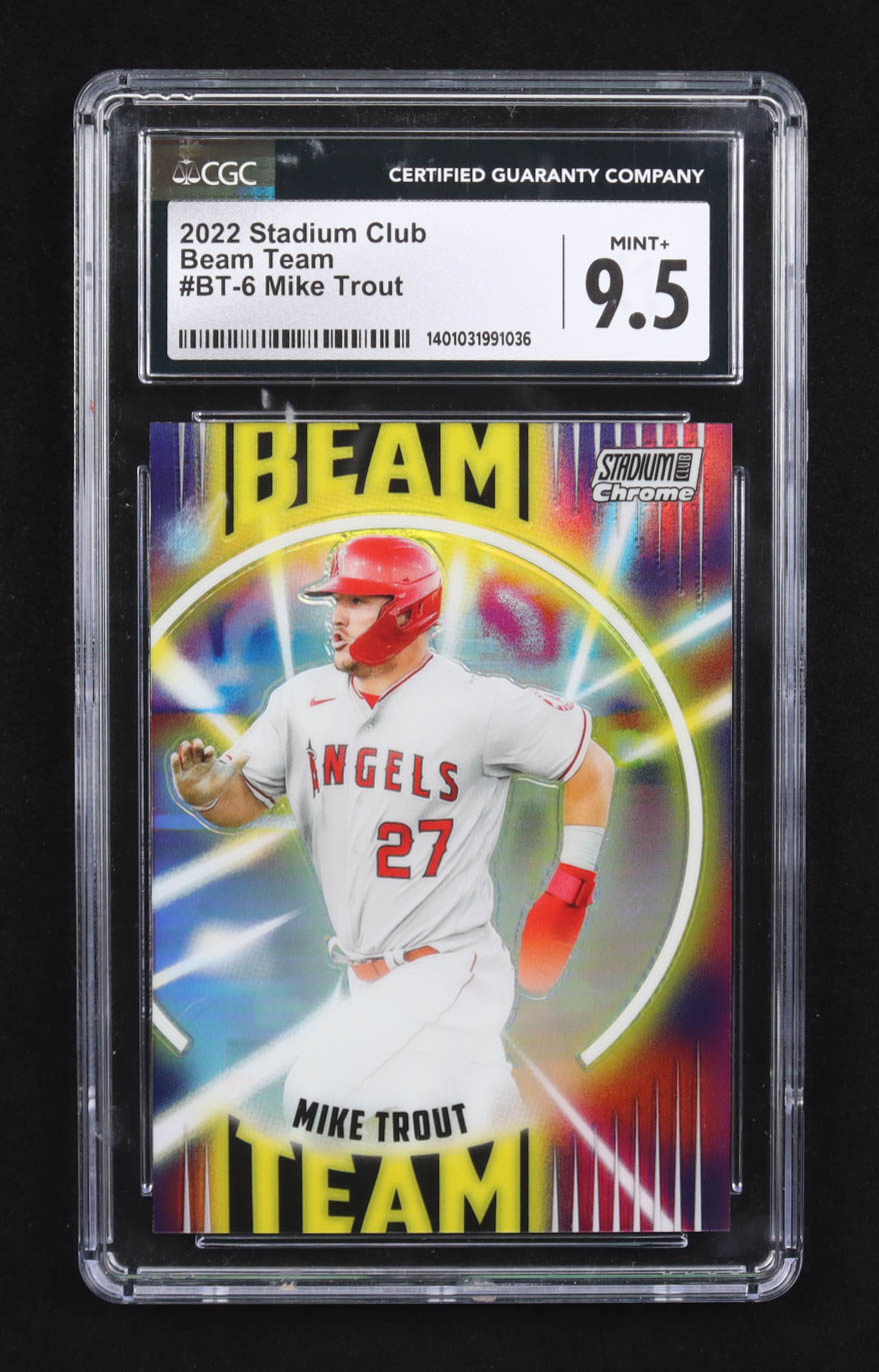 Mike Trout 2022 Topps Stadium Club Chrome Beam Team #BT-6 (CGC 9.5) at PristineAuction.com Mike Trout 2022 Topps Stadium Club Chrome Beam Team #BT-6 (CGC 9.5) at PristineAuction.com