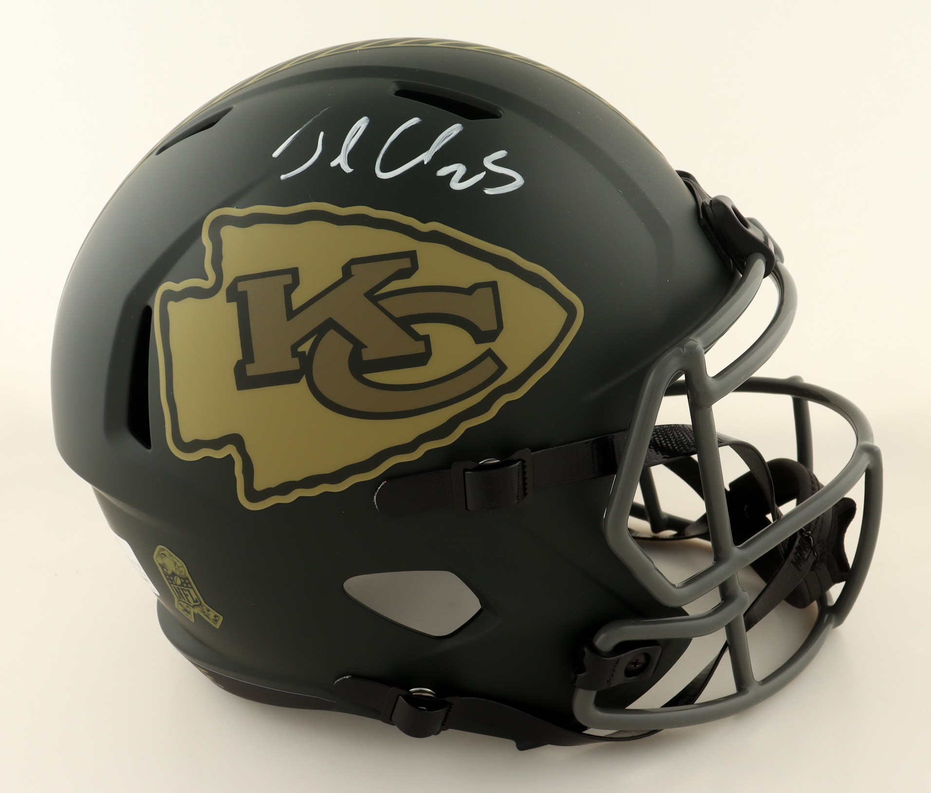 Jamaal Charles Signed Chiefs Full-Size Salute To Service Alternate Speed Helmet (JSA) at PristineAuction.com Jamaal Charles Signed Chiefs Full-Size Salute To Service Alternate Speed Helmet (JSA) at PristineAuction.com