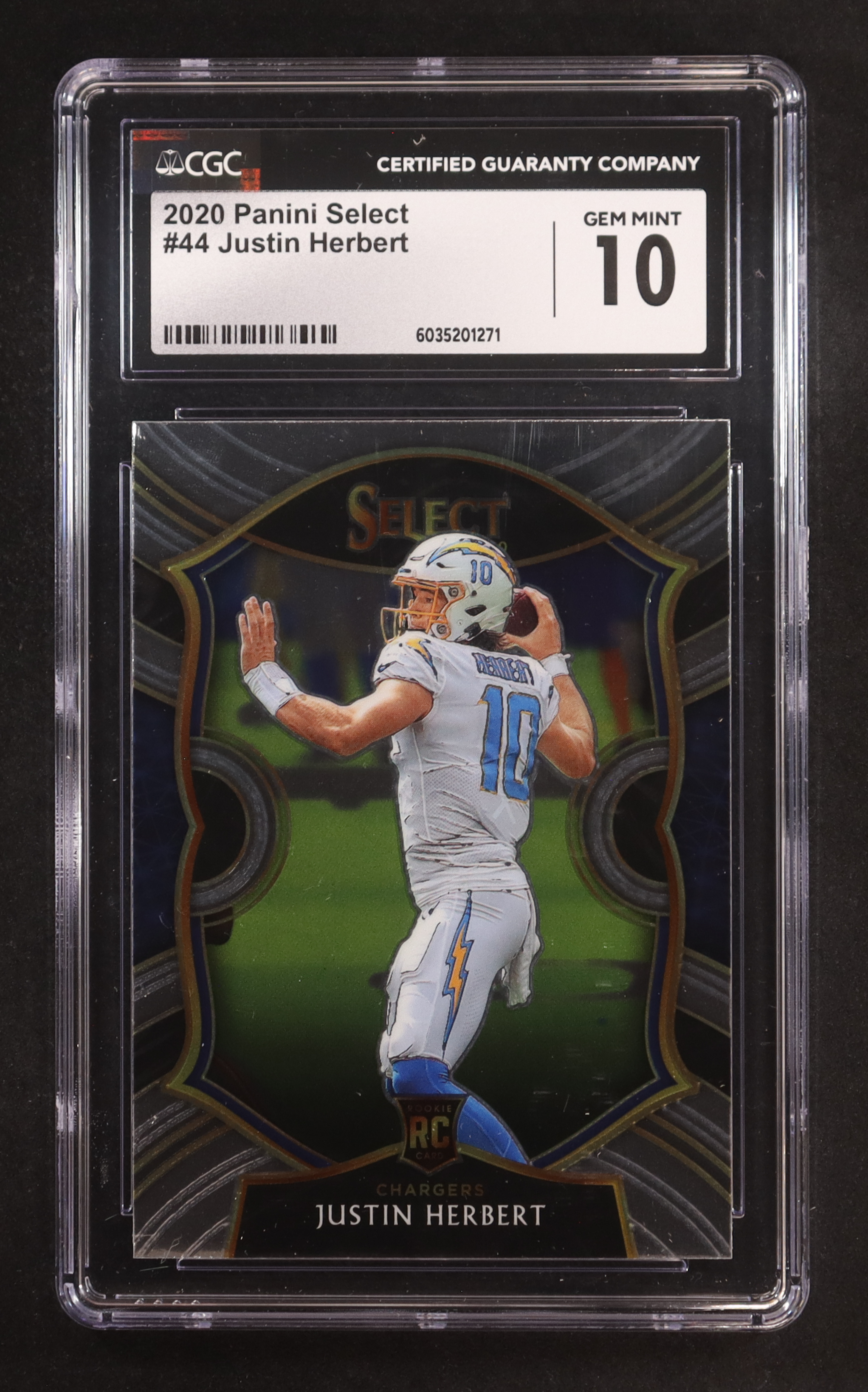 Justin Herbert 2020 Select #44 RC (CGC 10) at PristineAuction.com Justin Herbert 2020 Select #44 RC (CGC 10) at PristineAuction.com