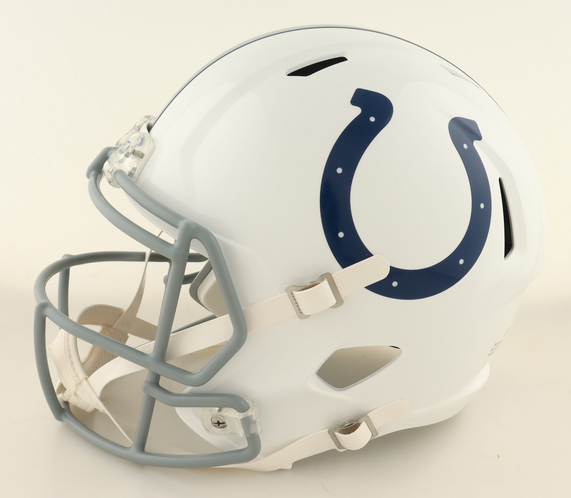 Riley Leonard Signed Colts Full-Size Speed Helmet Inscribed "For The Shoe" (JSA) at PristineAuction.com Riley Leonard Signed Colts Full-Size Speed Helmet Inscribed "For The Shoe" (JSA) at PristineAuction.com