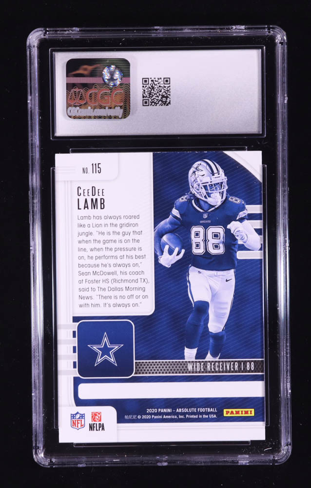 CeeDee Lamb 2020 Absolute Red #115 RC (CGC 10) at PristineAuction.com CeeDee Lamb 2020 Absolute Red #115 RC (CGC 10) at PristineAuction.com