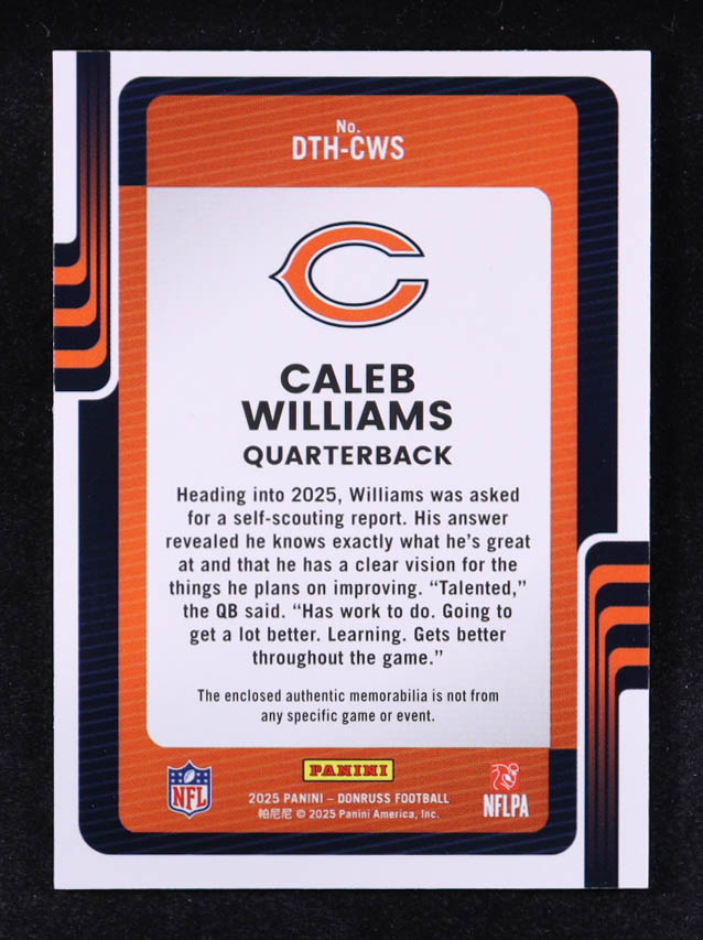 Caleb Williams 2025 Donruss Threads #8 at PristineAuction.com Caleb Williams 2025 Donruss Threads #8 at PristineAuction.com