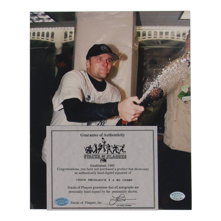 Chuck Knoblauch Signed Yankees 8x10 Photo Inscribed "4x WS Champs" (Stacks of Plaques) at PristineAuction.com Chuck Knoblauch Signed Yankees 8x10 Photo Inscribed "4x WS Champs" (Stacks of Plaques) at PristineAuction.com