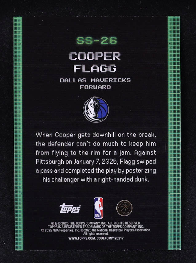 Cooper Flagg 2025-26 Topps Scan and Slam #SS26 RC at PristineAuction.com Cooper Flagg 2025-26 Topps Scan and Slam #SS26 RC at PristineAuction.com