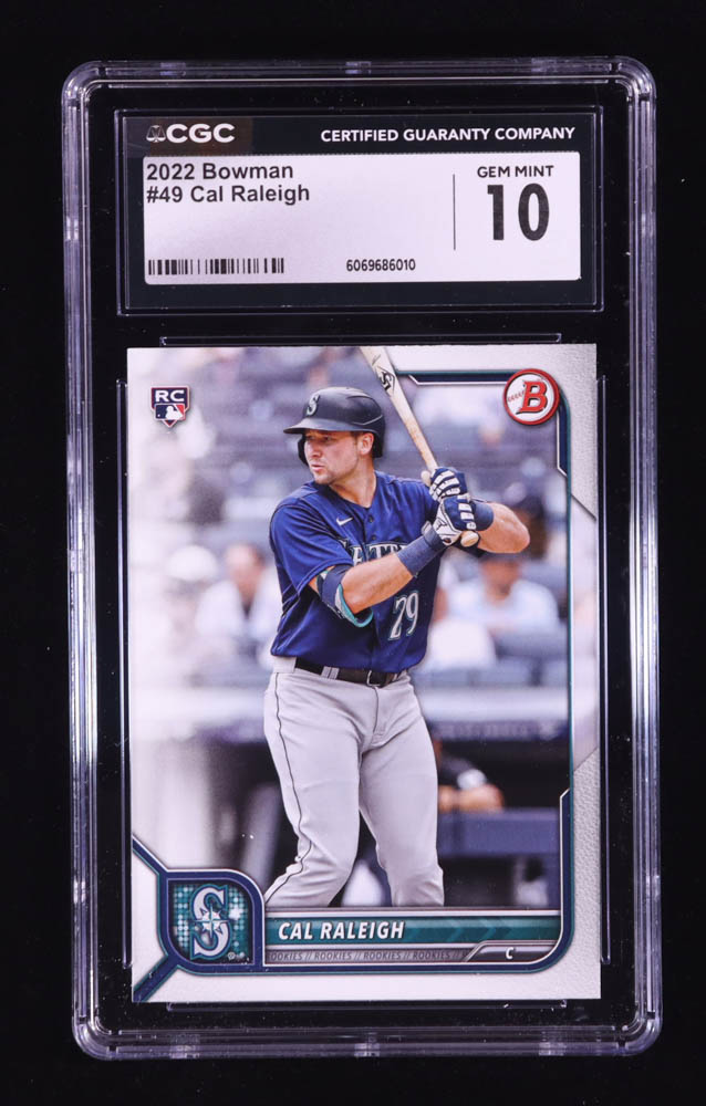 Cal Raleigh 2022 Bowman #49 RC (CGC 10) at PristineAuction.com Cal Raleigh 2022 Bowman #49 RC (CGC 10) at PristineAuction.com