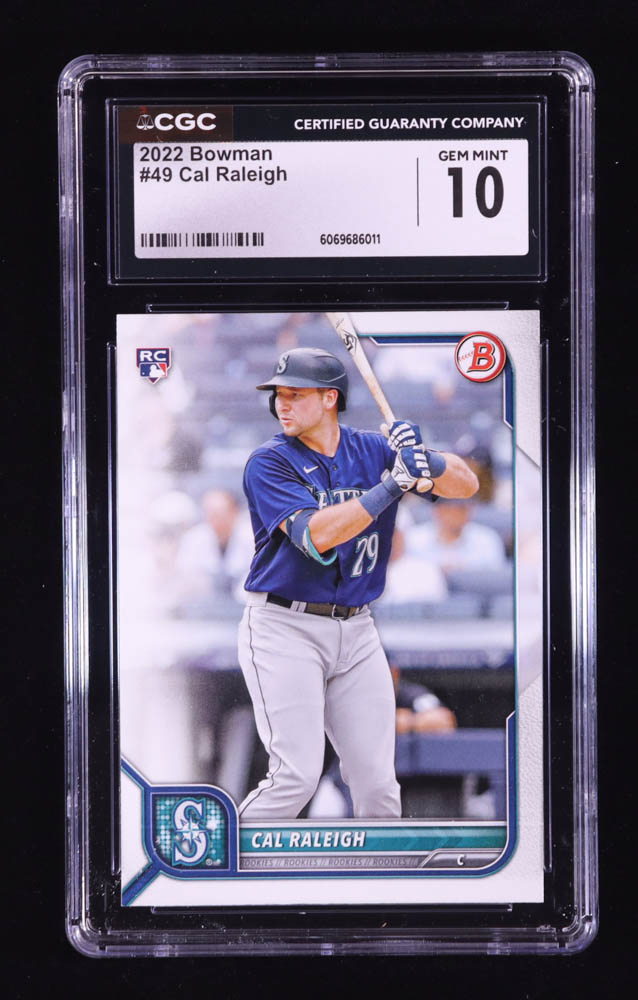 Cal Raleigh 2022 Bowman #49 RC (CGC 10) at PristineAuction.com Cal Raleigh 2022 Bowman #49 RC (CGC 10) at PristineAuction.com