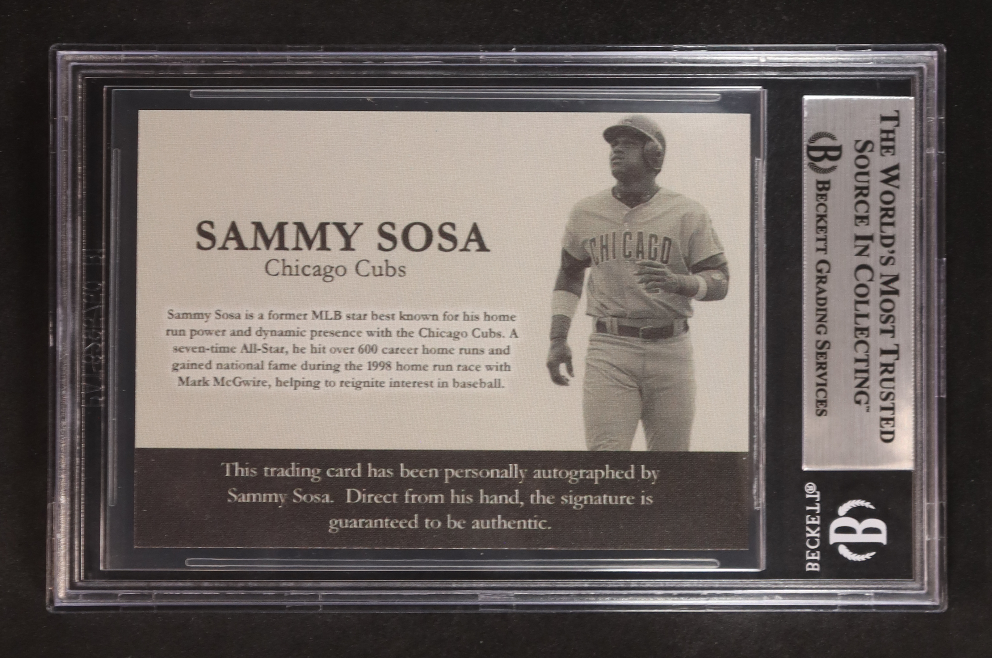 Sammy Sosa Signed Custom Trading Card (BGS) at PristineAuction.com Sammy Sosa Signed Custom Trading Card (BGS) at PristineAuction.com