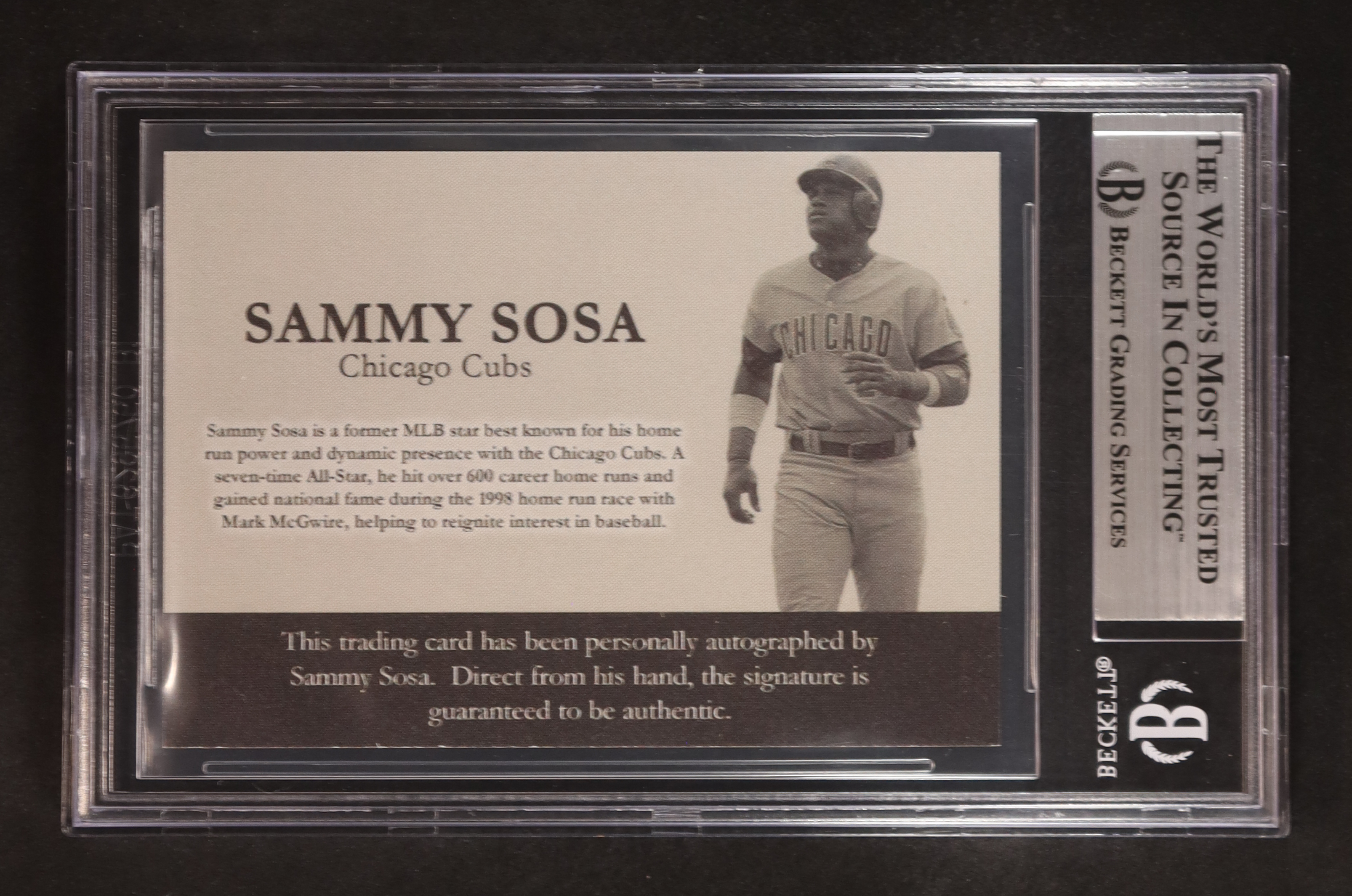 Sammy Sosa Signed Custom Trading Card (BGS) at PristineAuction.com Sammy Sosa Signed Custom Trading Card (BGS) at PristineAuction.com