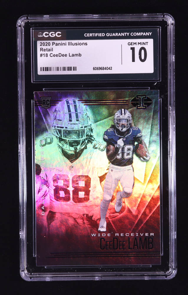 CeeDee Lamb 2020 Panini Illusions Retail #18 RC (CGC 10) at PristineAuction.com CeeDee Lamb 2020 Panini Illusions Retail #18 RC (CGC 10) at PristineAuction.com