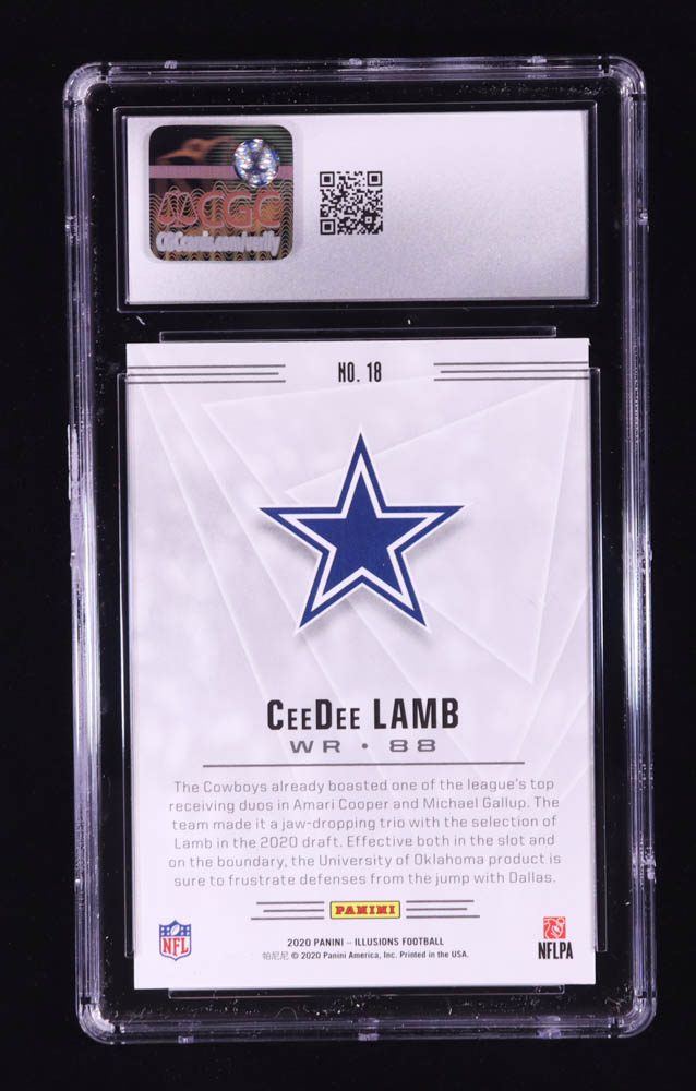 CeeDee Lamb 2020 Panini Illusions Retail #18 RC (CGC 10) at PristineAuction.com CeeDee Lamb 2020 Panini Illusions Retail #18 RC (CGC 10) at PristineAuction.com