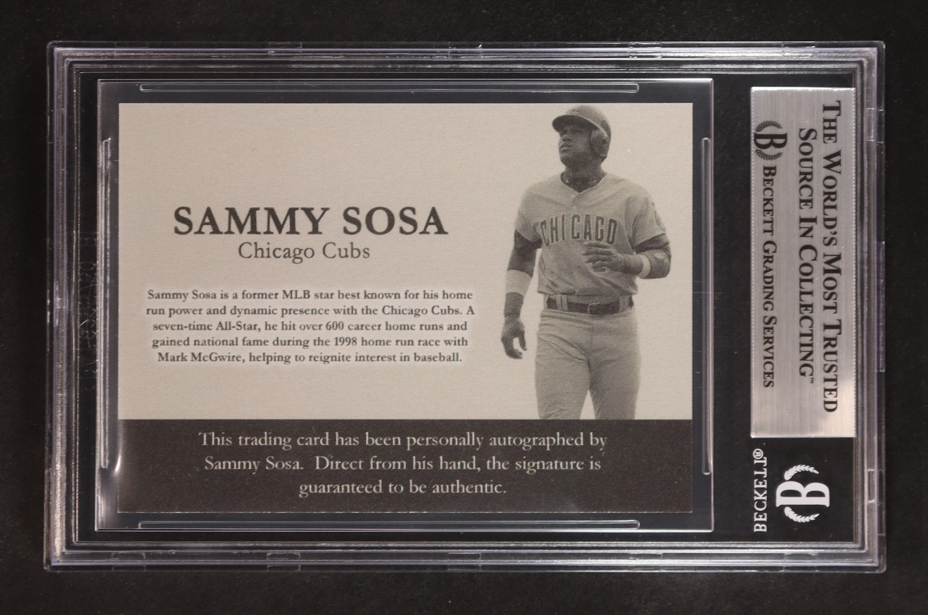 Sammy Sosa Signed Custom Trading Card (BGS) at PristineAuction.com Sammy Sosa Signed Custom Trading Card (BGS) at PristineAuction.com