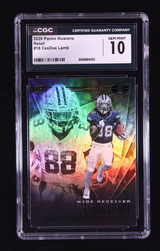 CeeDee Lamb 2020 Panini Illusions Retail #18 RC (CGC 10) at PristineAuction.com CeeDee Lamb 2020 Panini Illusions Retail #18 RC (CGC 10) at PristineAuction.com