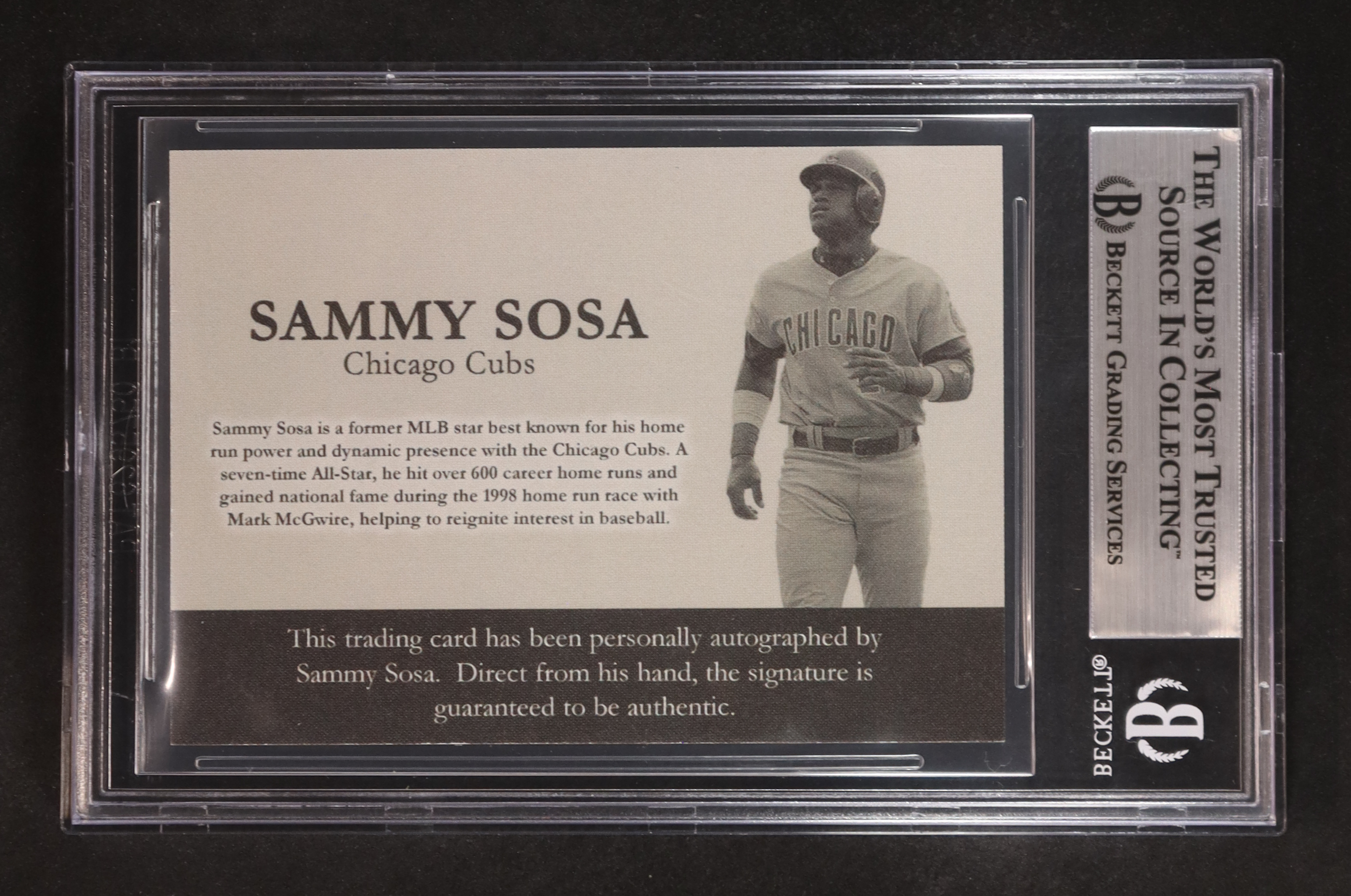 Sammy Sosa Signed Custom Trading Card (BGS) at PristineAuction.com Sammy Sosa Signed Custom Trading Card (BGS) at PristineAuction.com