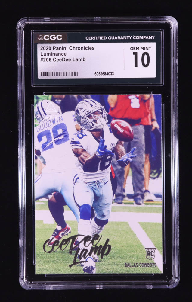 CeeDee Lamb 2020 Panini Luminance #206 RC / CHRONICLES (CGC 10) at PristineAuction.com CeeDee Lamb 2020 Panini Luminance #206 RC / CHRONICLES (CGC 10) at PristineAuction.com