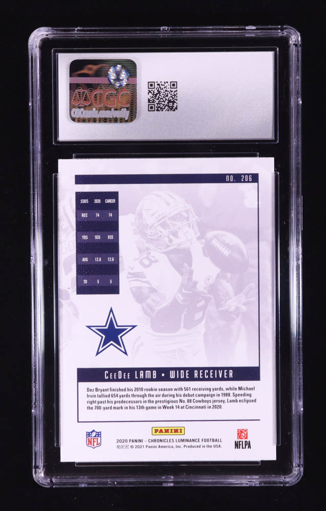 CeeDee Lamb 2020 Panini Luminance #206 RC / CHRONICLES (CGC 10) at PristineAuction.com CeeDee Lamb 2020 Panini Luminance #206 RC / CHRONICLES (CGC 10) at PristineAuction.com