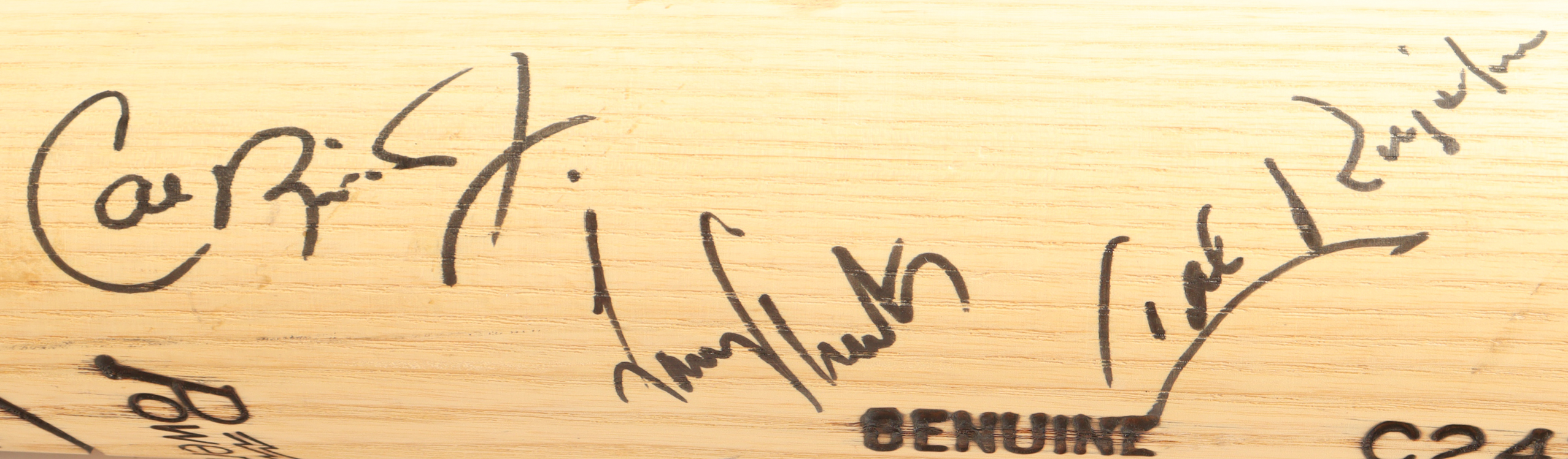 Circa 1991 Orioles Louisville Slugger Baseball Bat Signed By (4) With Cal Ripken Jr., Cal Ripken Sr., Glenn Davis & Larry Sheets (Beckett) at PristineAuction.com Circa 1991 Orioles Louisville Slugger Baseball Bat Signed By (4) With Cal Ripken Jr., Cal Ripken Sr., Glenn Davis & Larry Sheets (Beckett) at PristineAuction.com