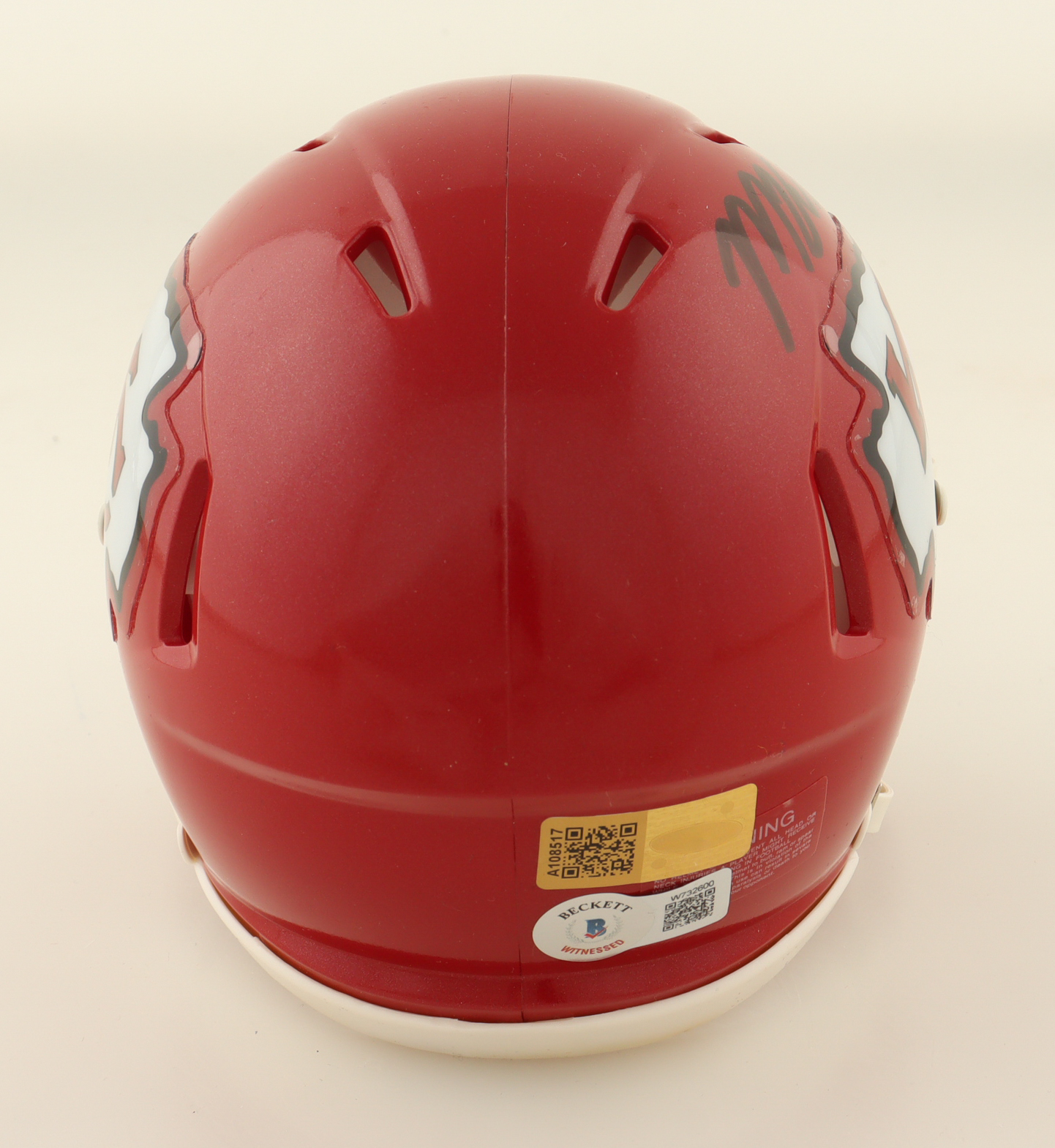 Marquez Valdes-Scantling Signed Chiefs Speed Mini Helmet (Beckett at PristineAuction.com Marquez Valdes-Scantling Signed Chiefs Speed Mini Helmet (Beckett at PristineAuction.com