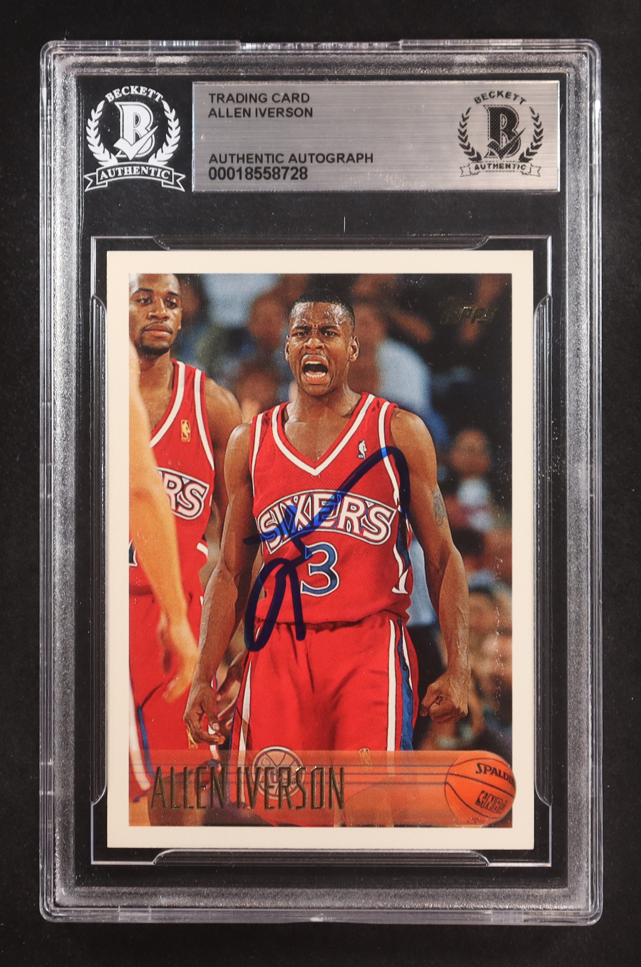 Allen Iverson Signed 1996-97 Topps #171 RC (BGS) at PristineAuction.com Allen Iverson Signed 1996-97 Topps #171 RC (BGS) at PristineAuction.com