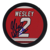 Glen Wesley Signed Hurricanes Logo Hockey Puck (JSA) at PristineAuction.com